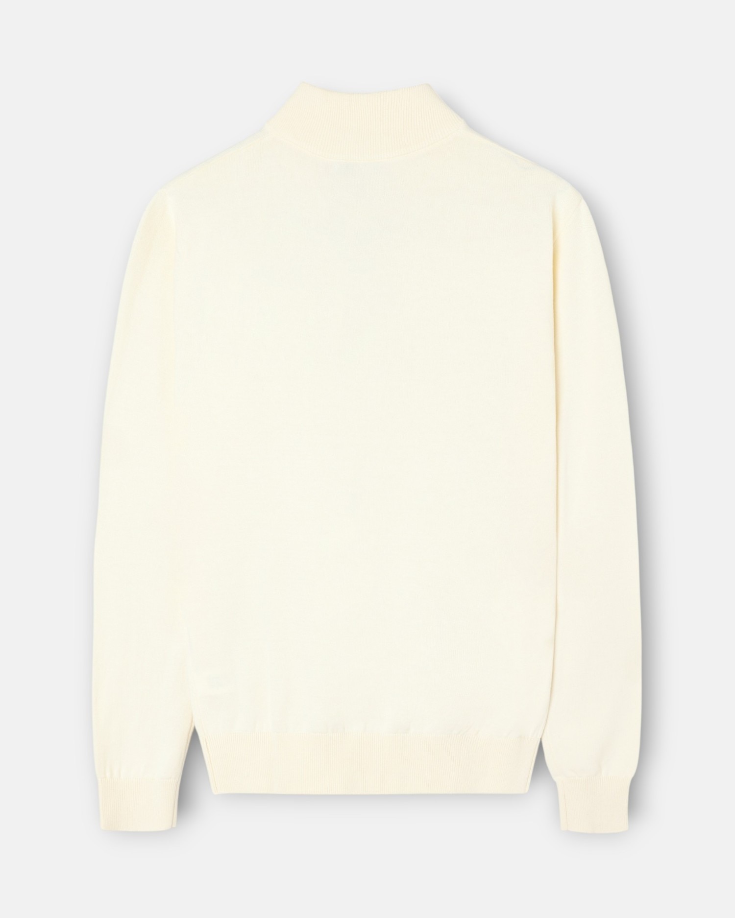 Camisola Lisa com Meia Fecho Zip Creme-5