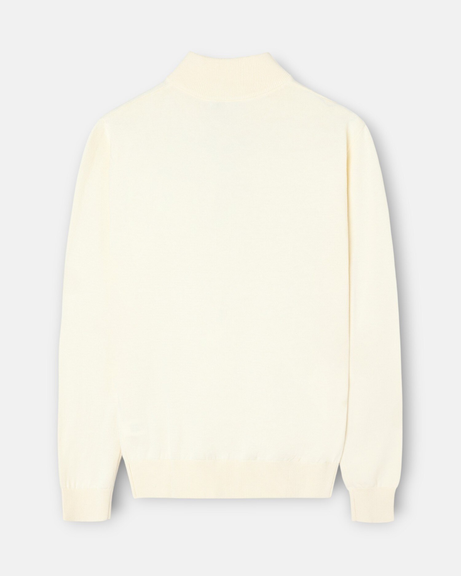 Camisola Lisa com Meia Fecho Zip Creme-5