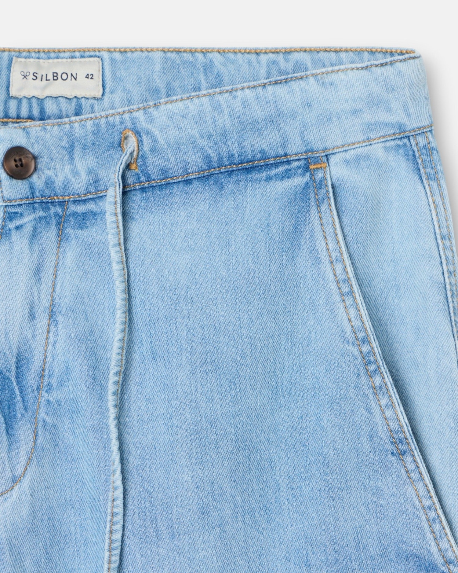 Calças Jogger Denim Azul-claro Azul-claro-2