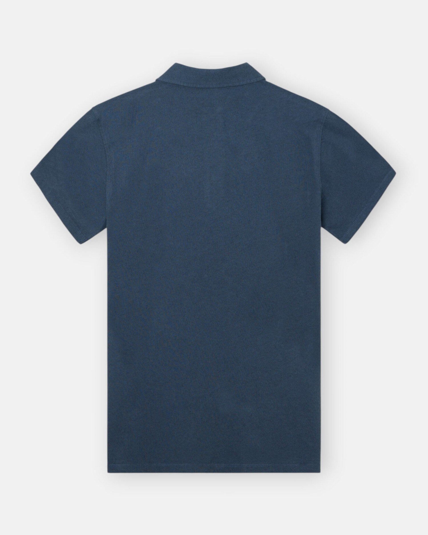 Polo em Linho com Tapeta Comprida em Azul-marinho Azul-marinho-3