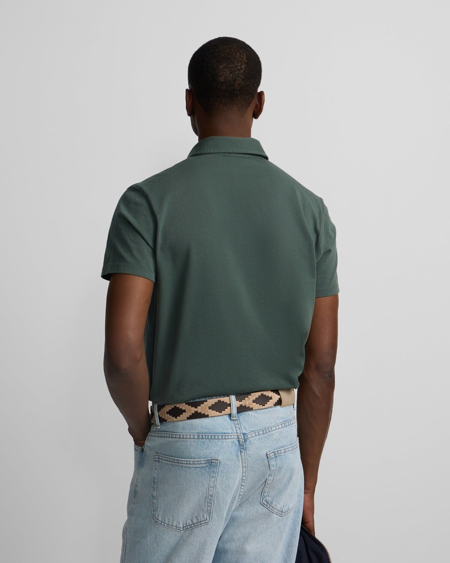 Polo de Manga Curta com Logo em Relevo Verde-2