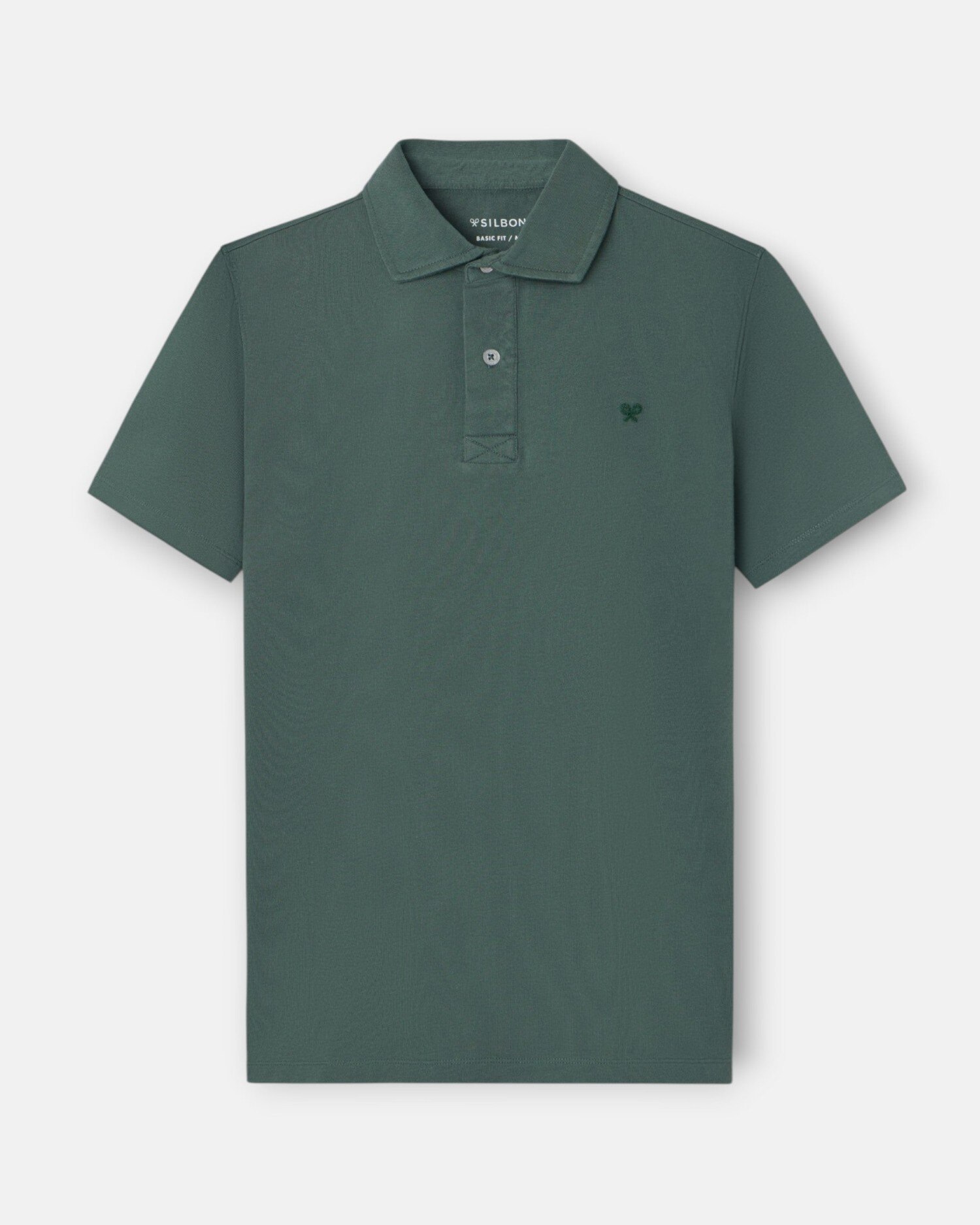 Polo de Manga Curta com Logo em Relevo Verde-4