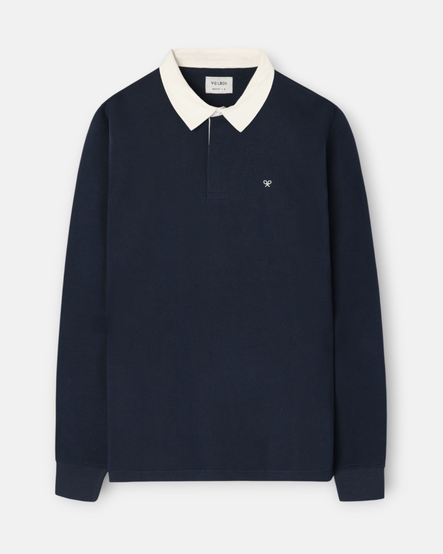 Sweat com Gola Polo Básica Azul-marinho-1