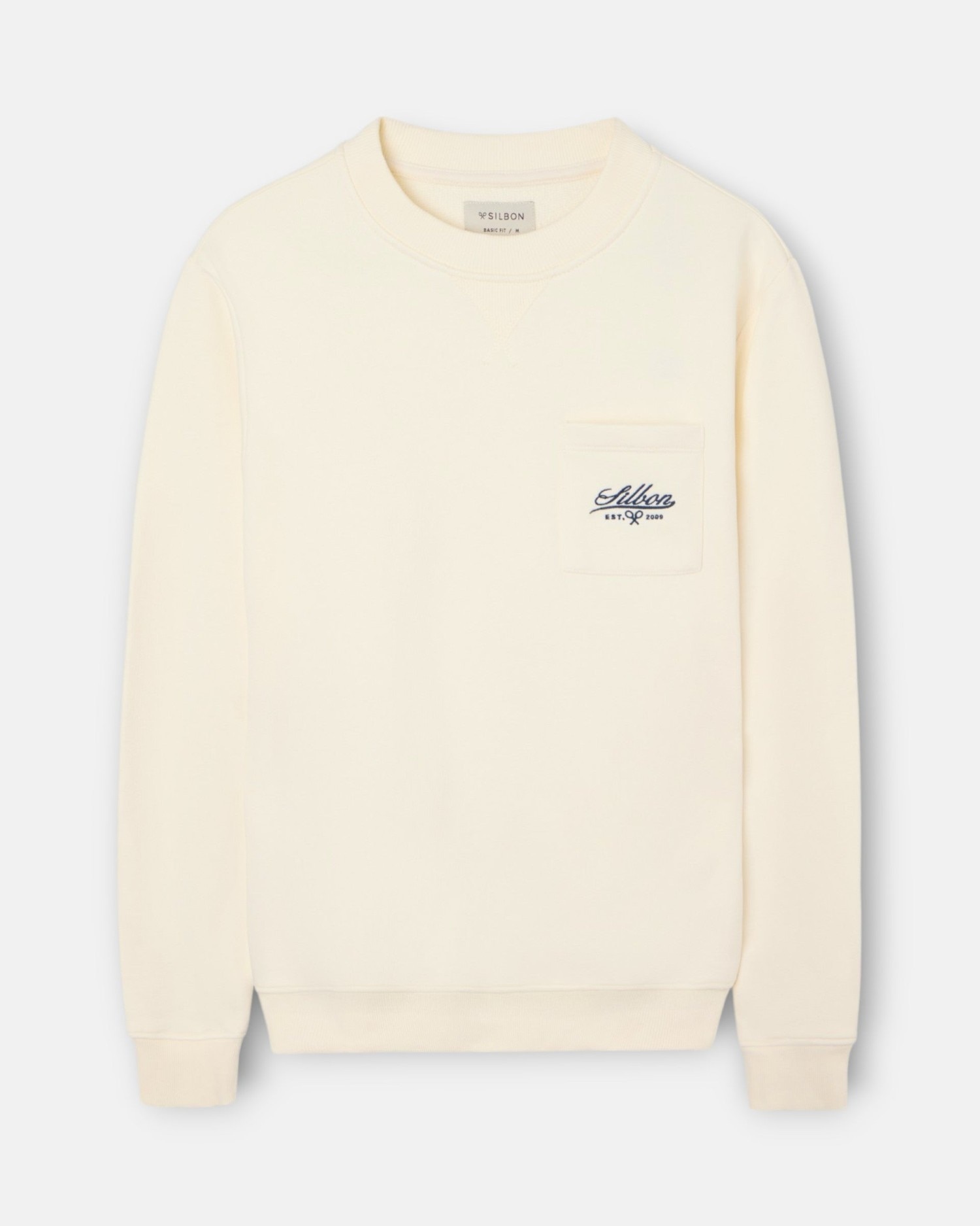Sweatshirt com Bolso Bordado Creme-4