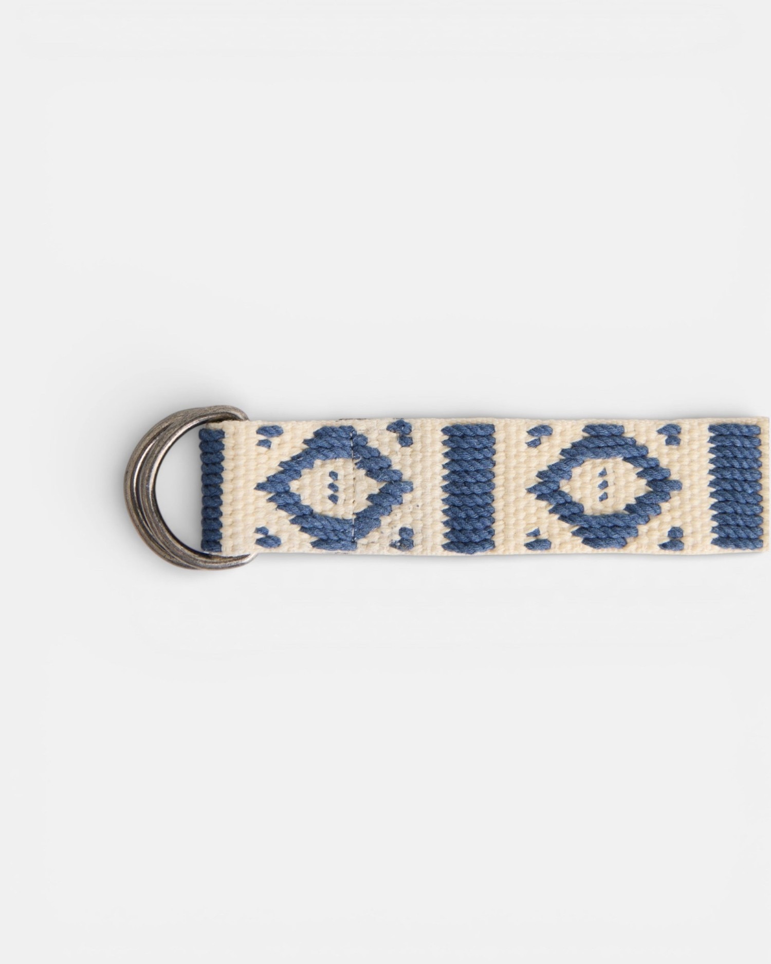 Cinto com Fivela Dupla em Creme Azul Azul-2