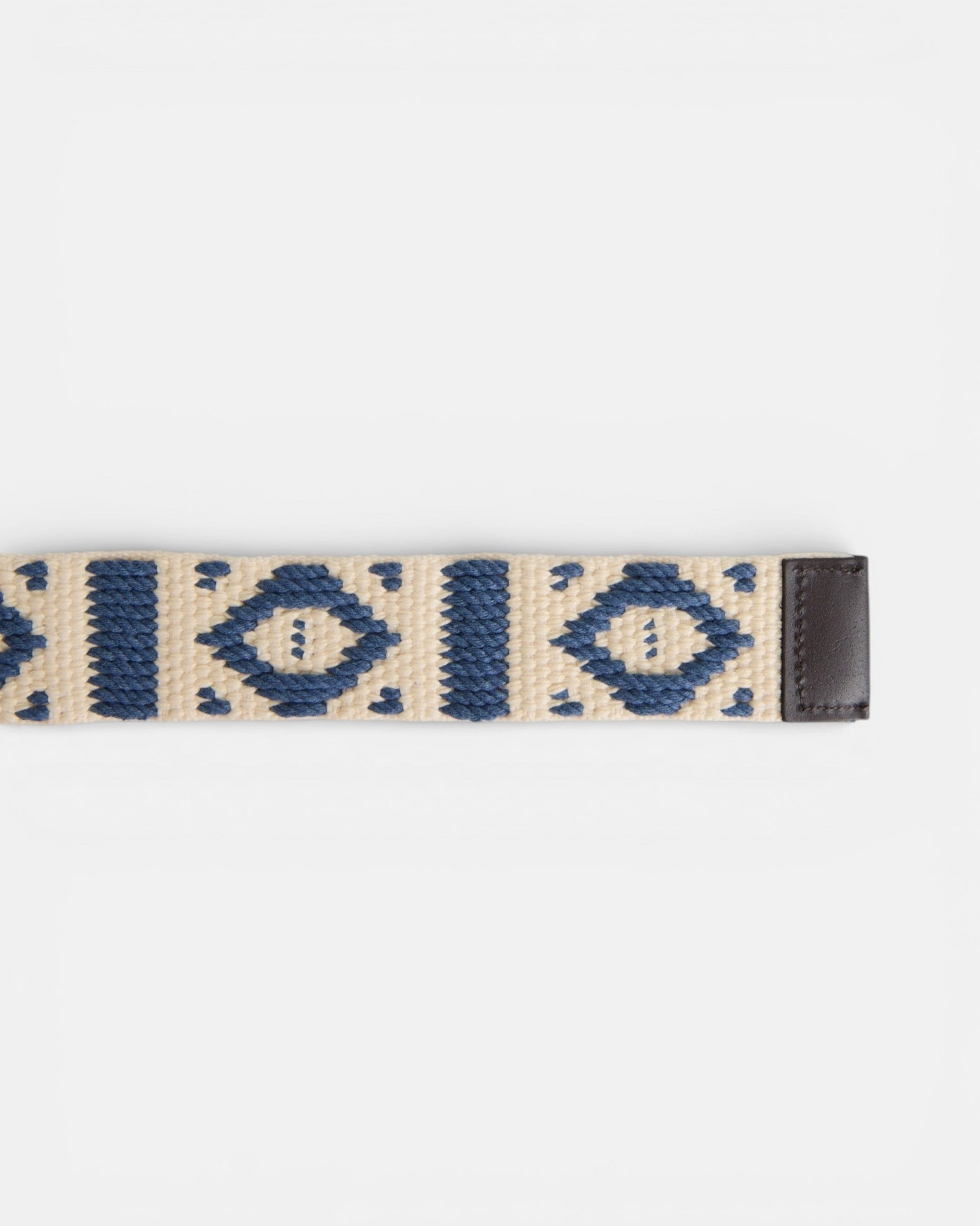 Cinto com Fivela Dupla em Creme Azul Azul-3