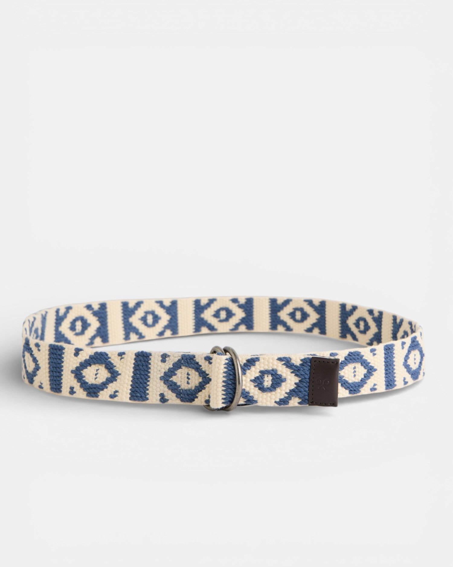 Cinto com Fivela Dupla em Creme Azul Azul-4