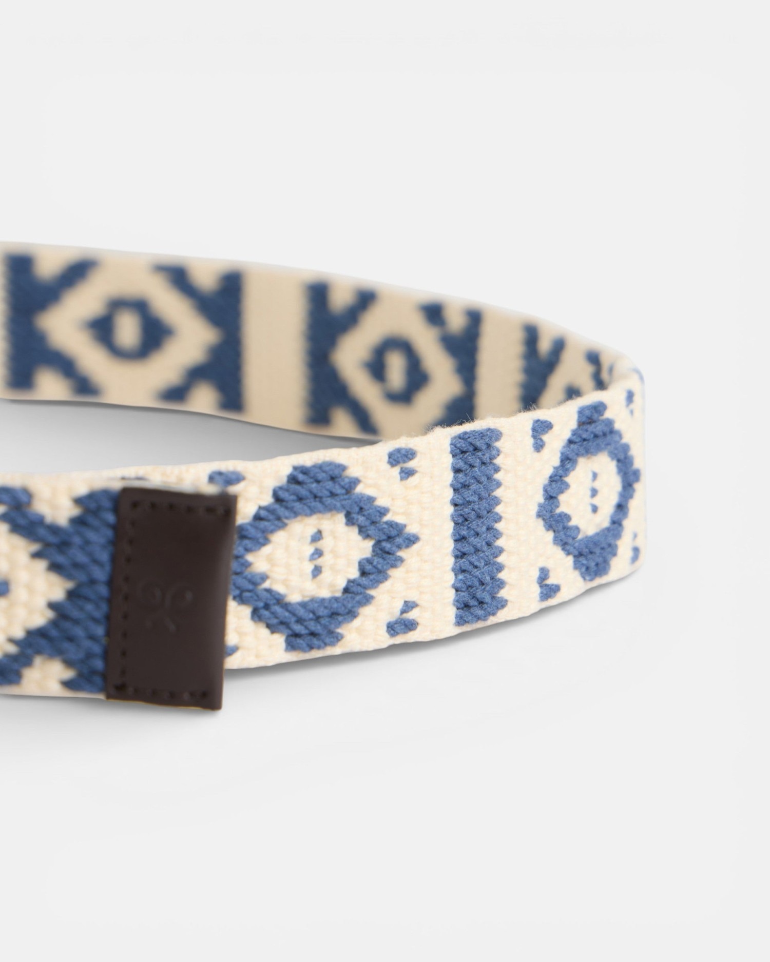 Cinto com Fivela Dupla em Creme Azul Azul-5