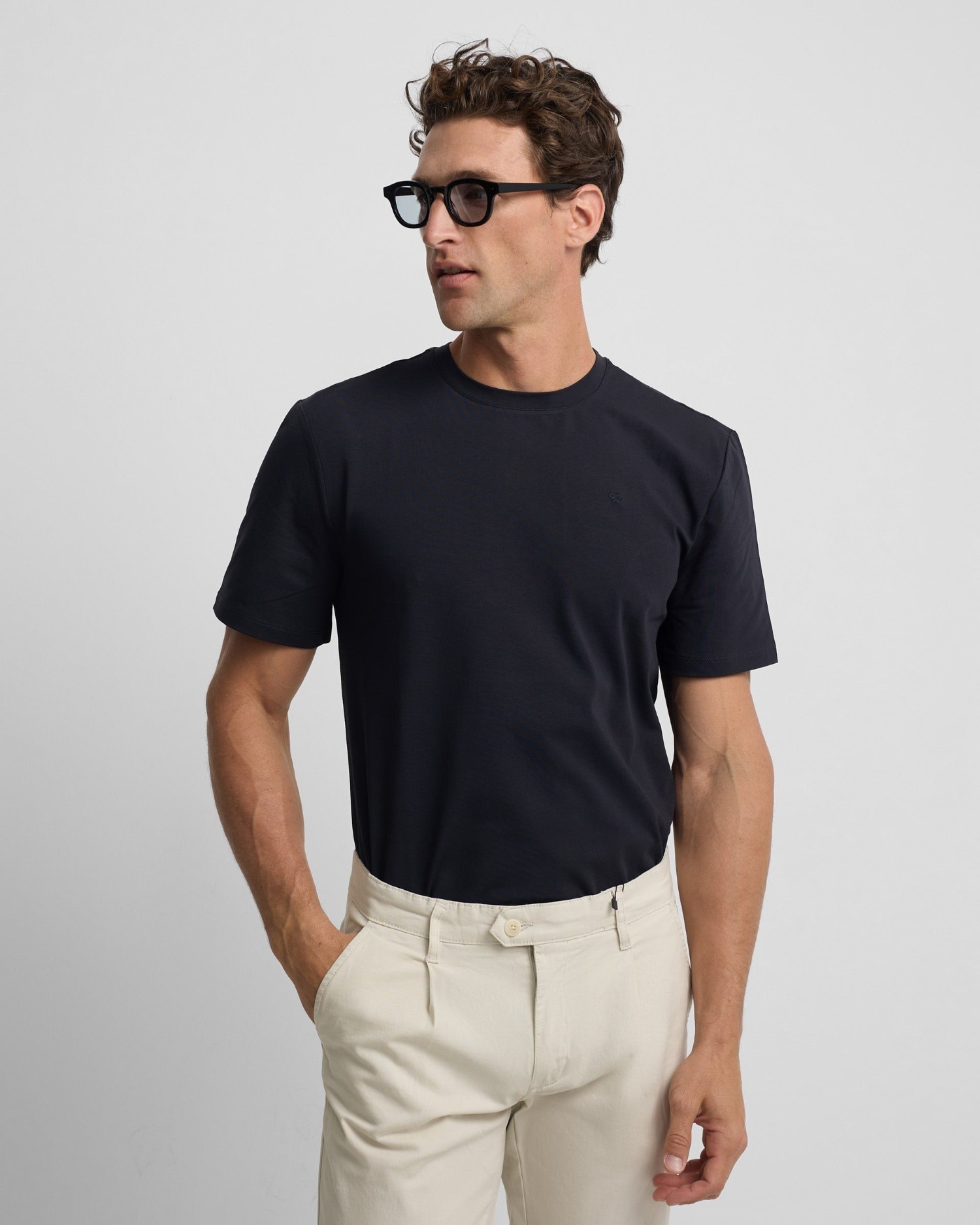 T-shirt Slim Fit Business Azul-marinho-1