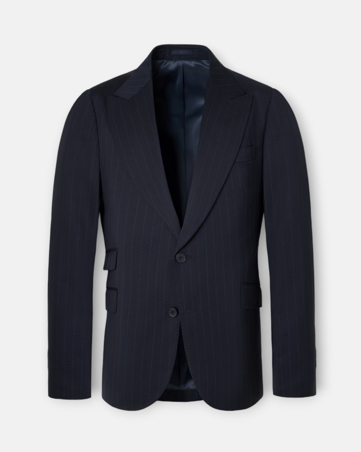 Blazer de Fato Às Riscas Diplomáticas Azul-marinho Azul-marinho-4