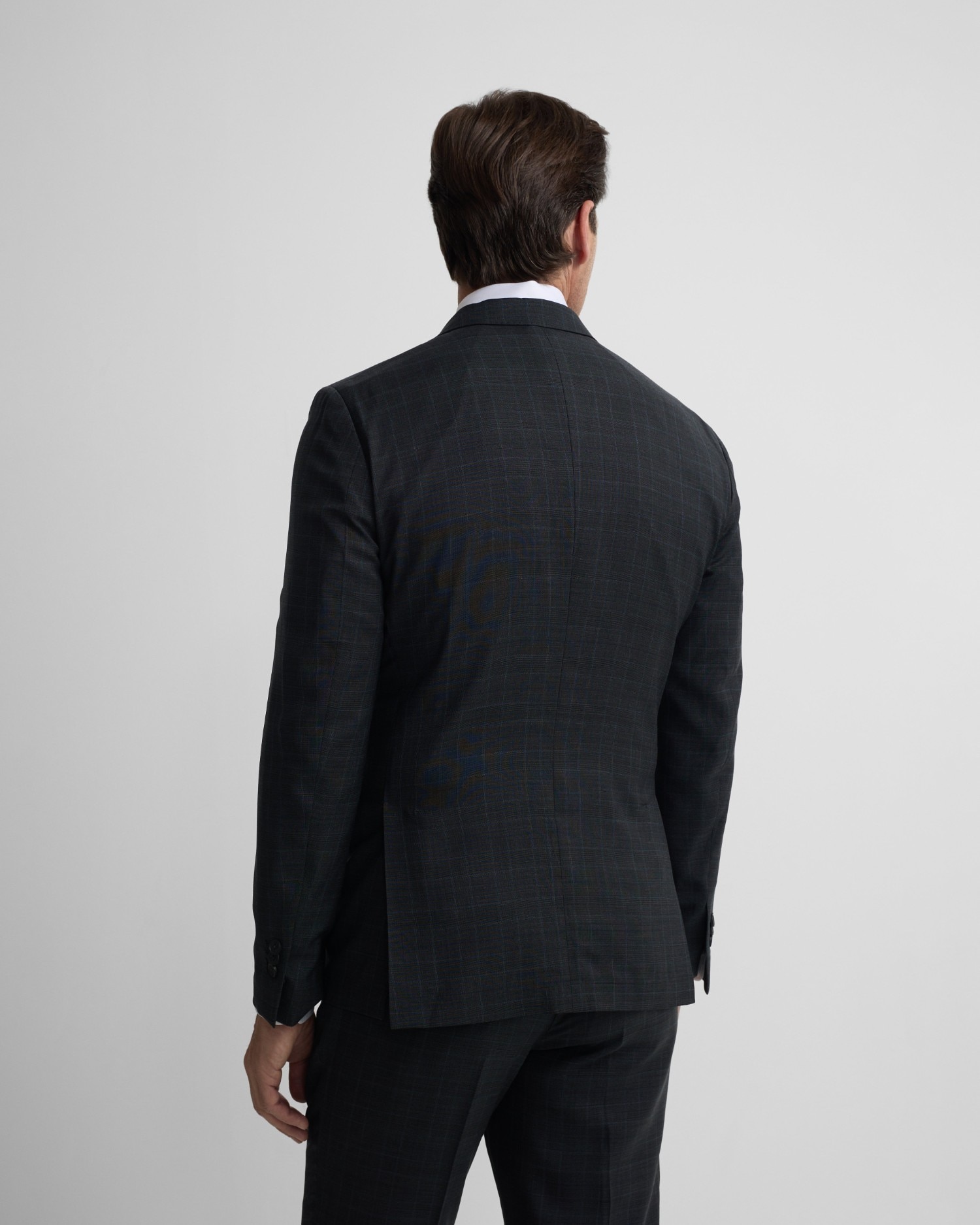 Blazer de Fato Príncipe de Gales em Cinzento Cinzento-2