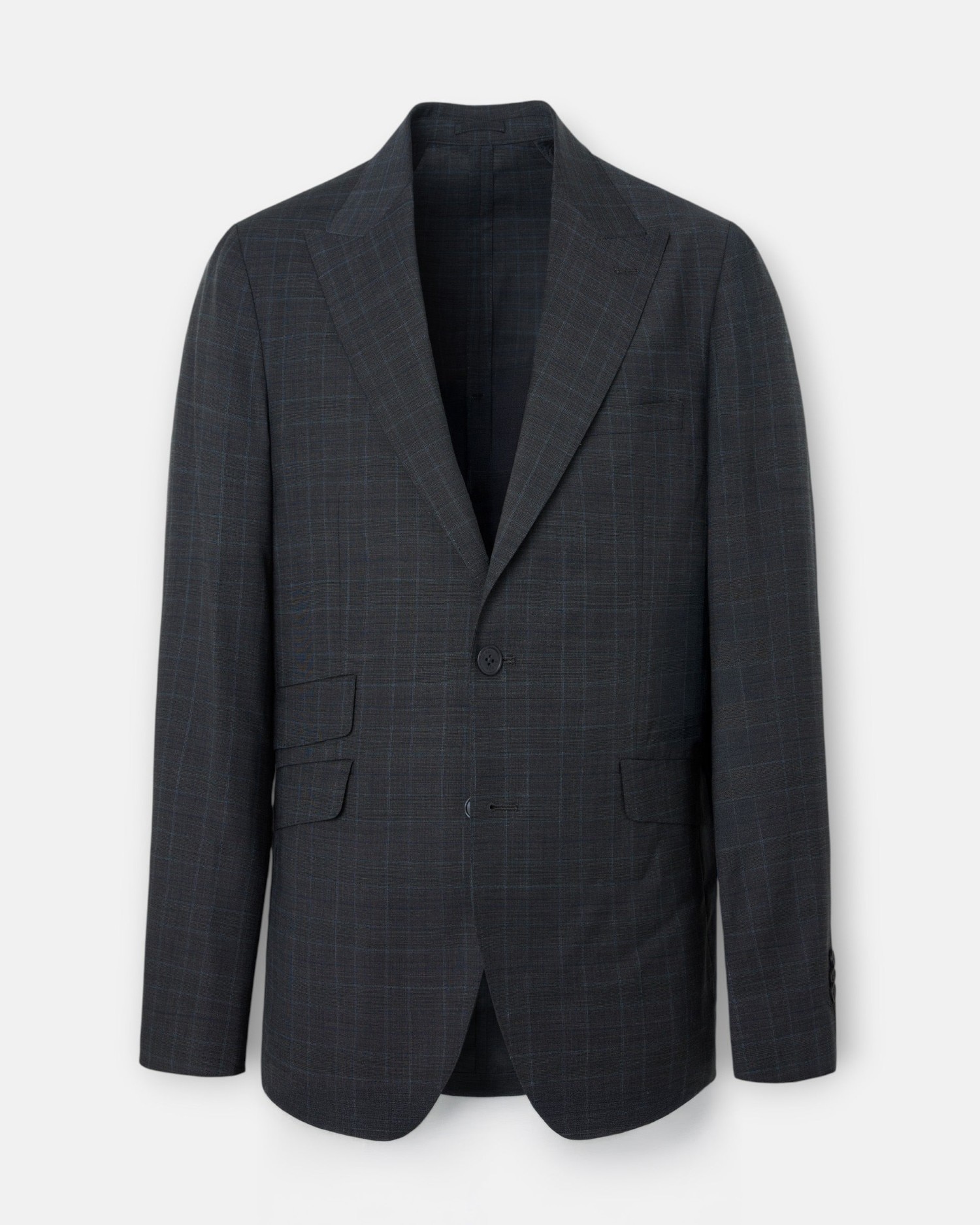Blazer de Fato Príncipe de Gales em Cinzento Cinzento-4