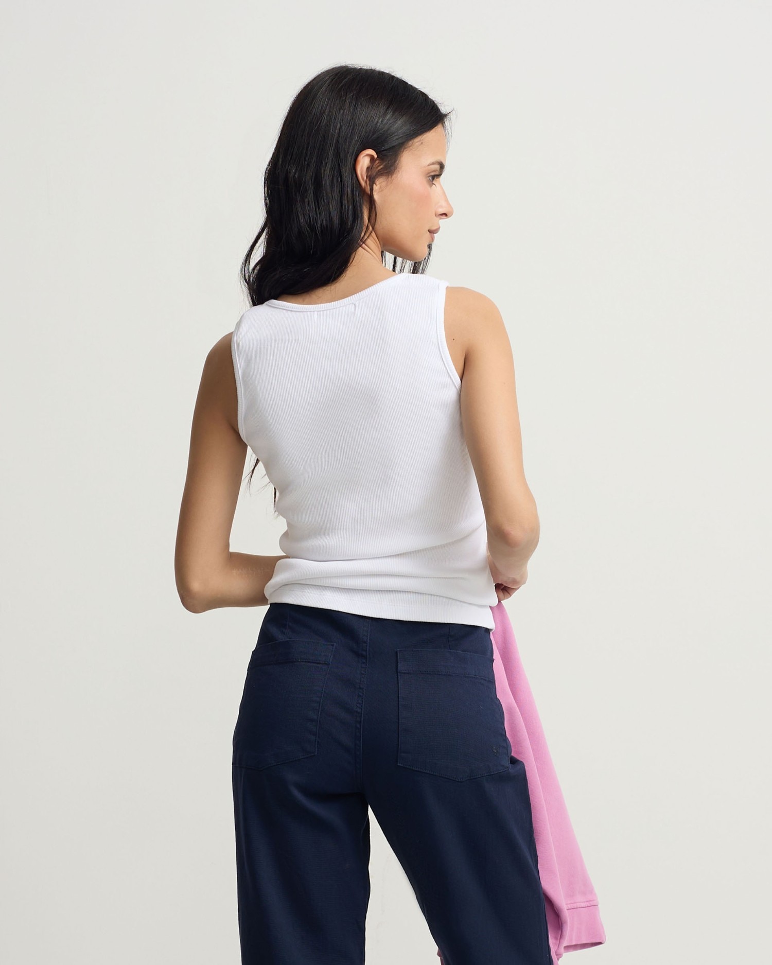 T-shirt Tank Silbon com Apliques Branco-2