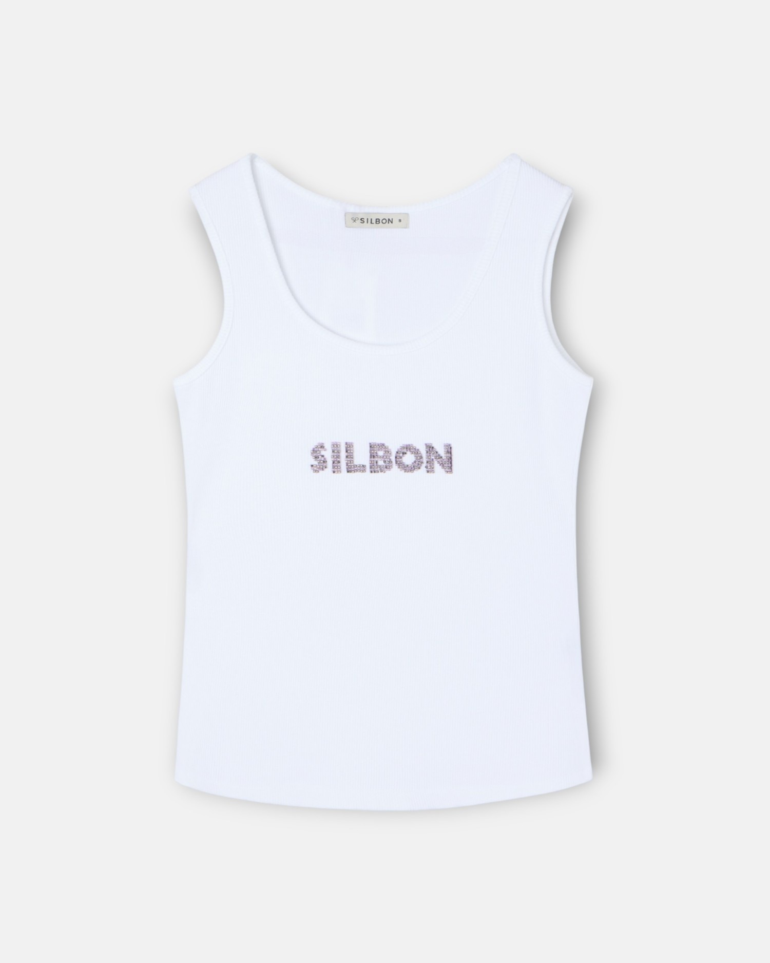 T-shirt Tank Silbon com Apliques Branco-4