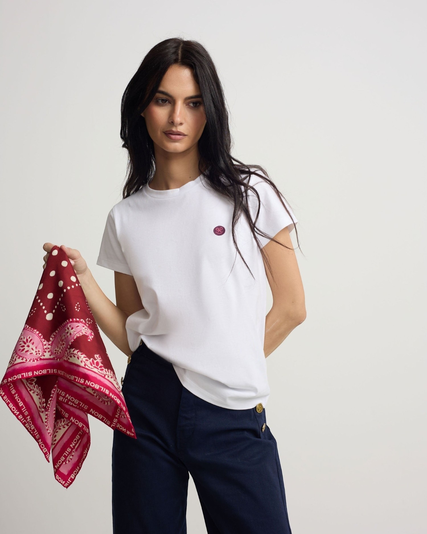 T-shirt Smile com Estampado Branca Branco-3