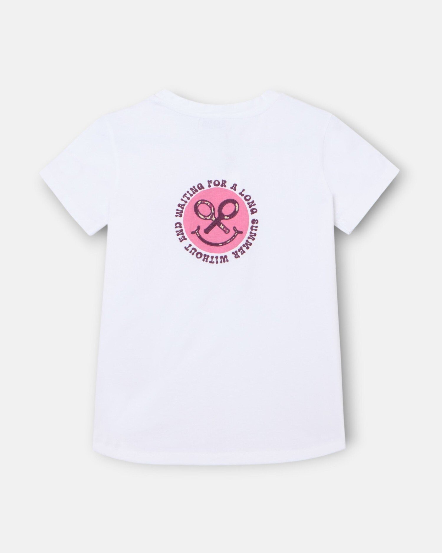 T-shirt Smile com Estampado Branca Branco-5
