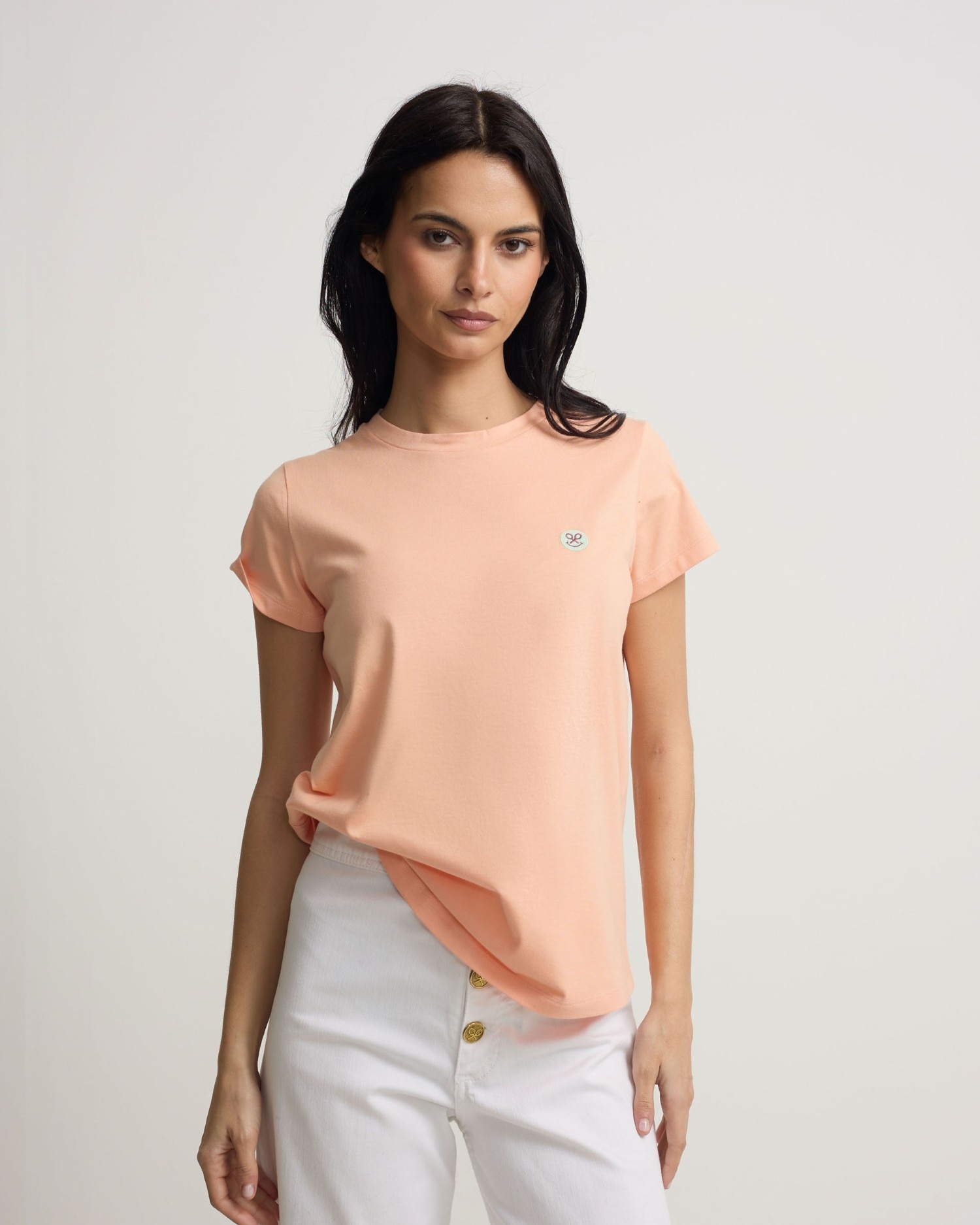 T-shirt Smile Estampado Laranja-claro-1