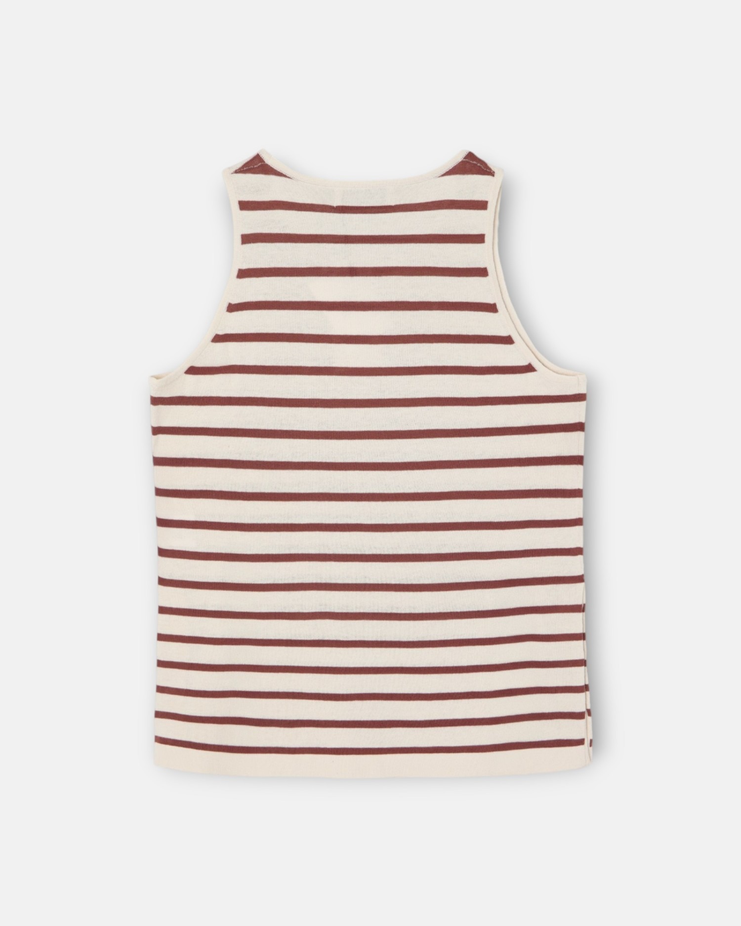 T-shirt de Malha Às Riscas em Castanho Castanho-5