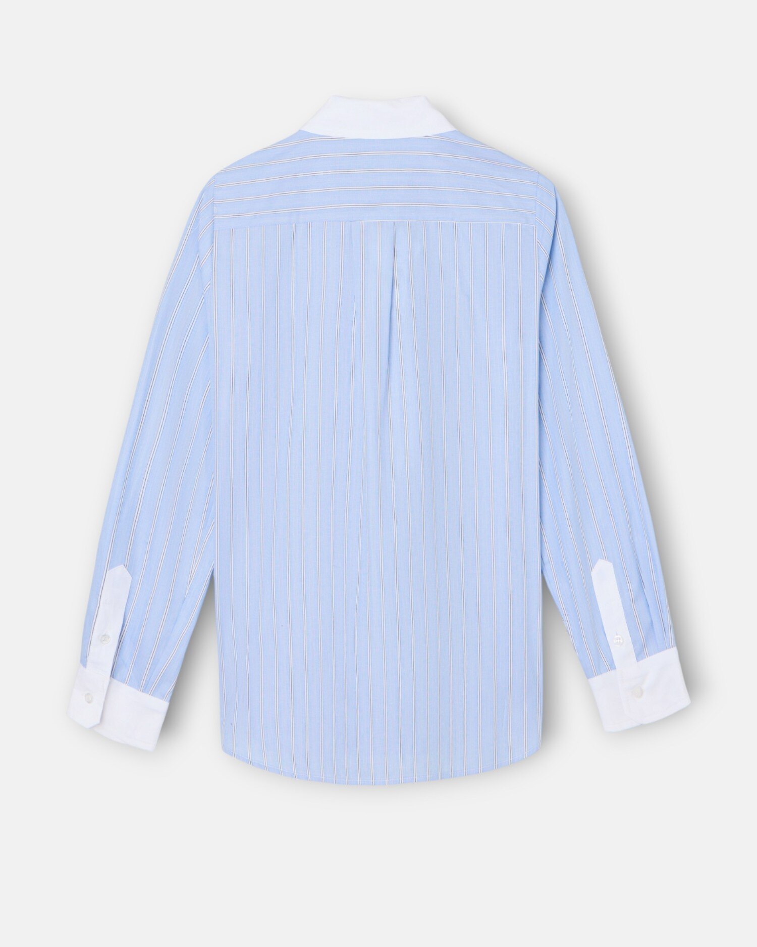 Camisa com Estrutura Às Riscas em Celeste Azul-celeste-5