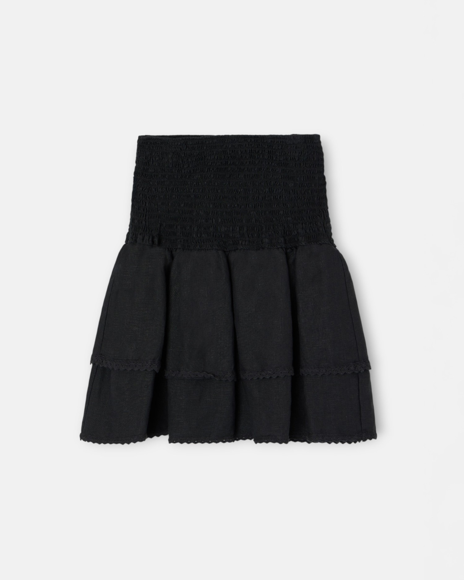 Imagem 0 de Saia Mini de Linho em Preto