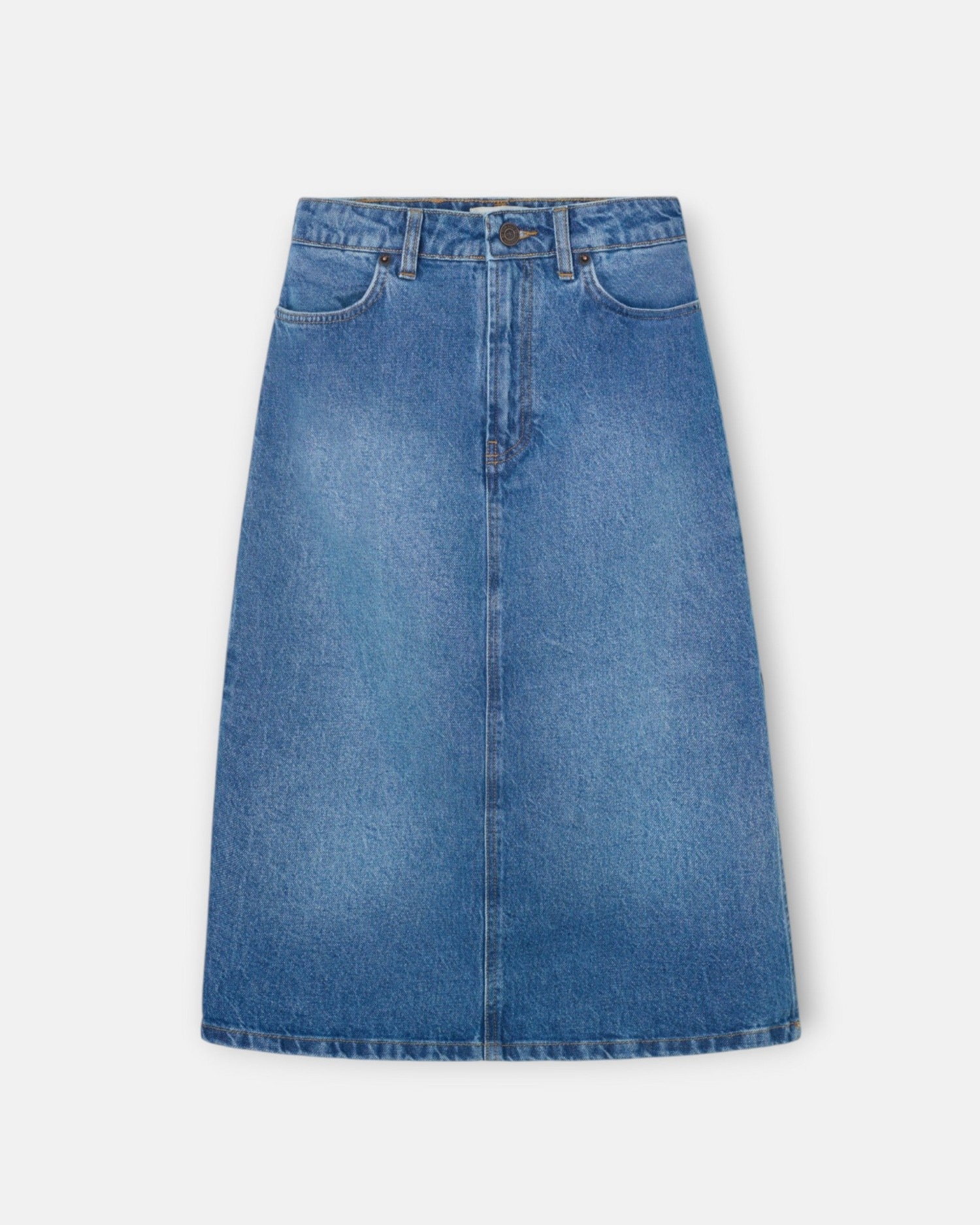 Imagem 0 de Saia Midi com Corte Lateral Denim