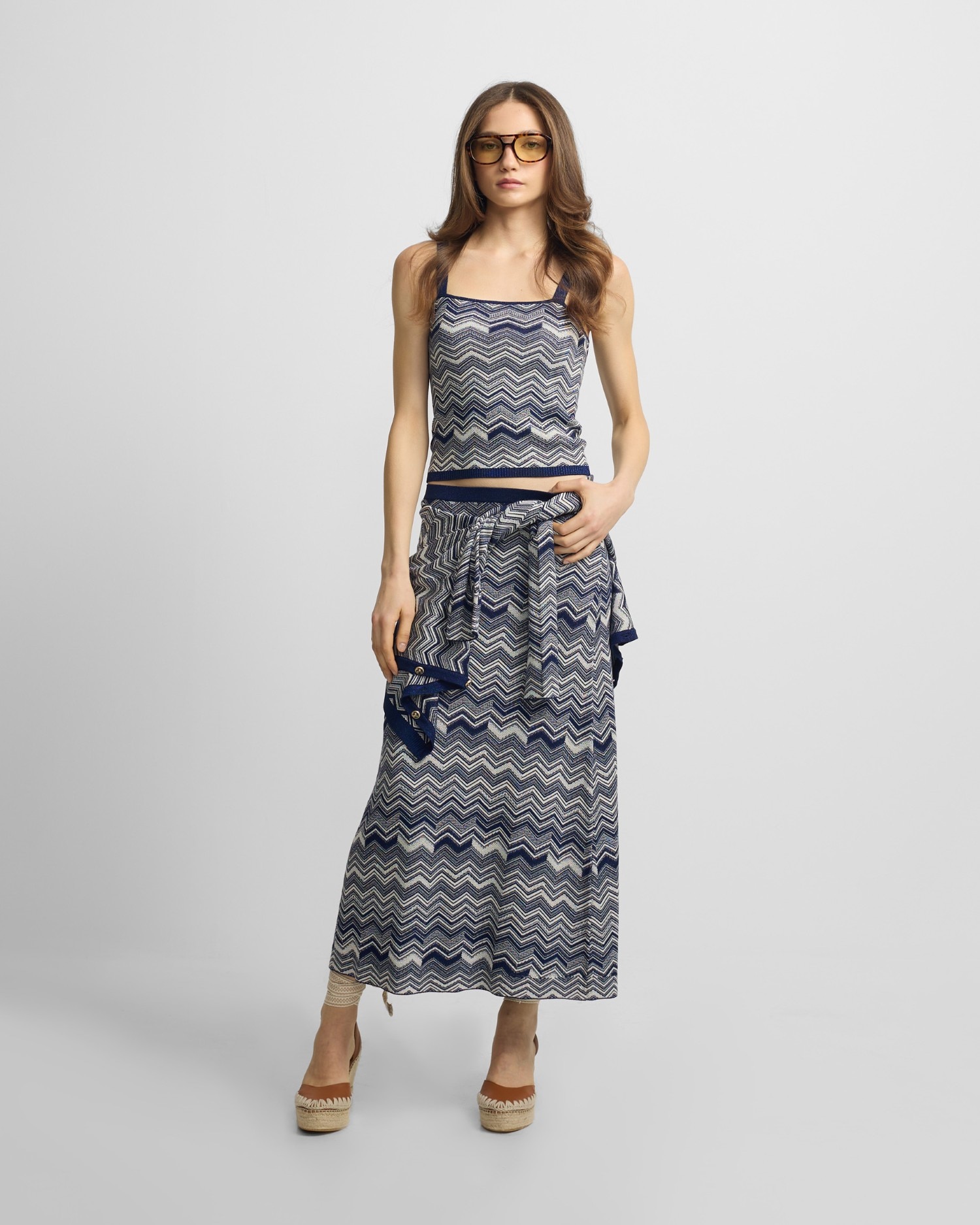 Imagem 0 de Saia de Malha Espiga Azul