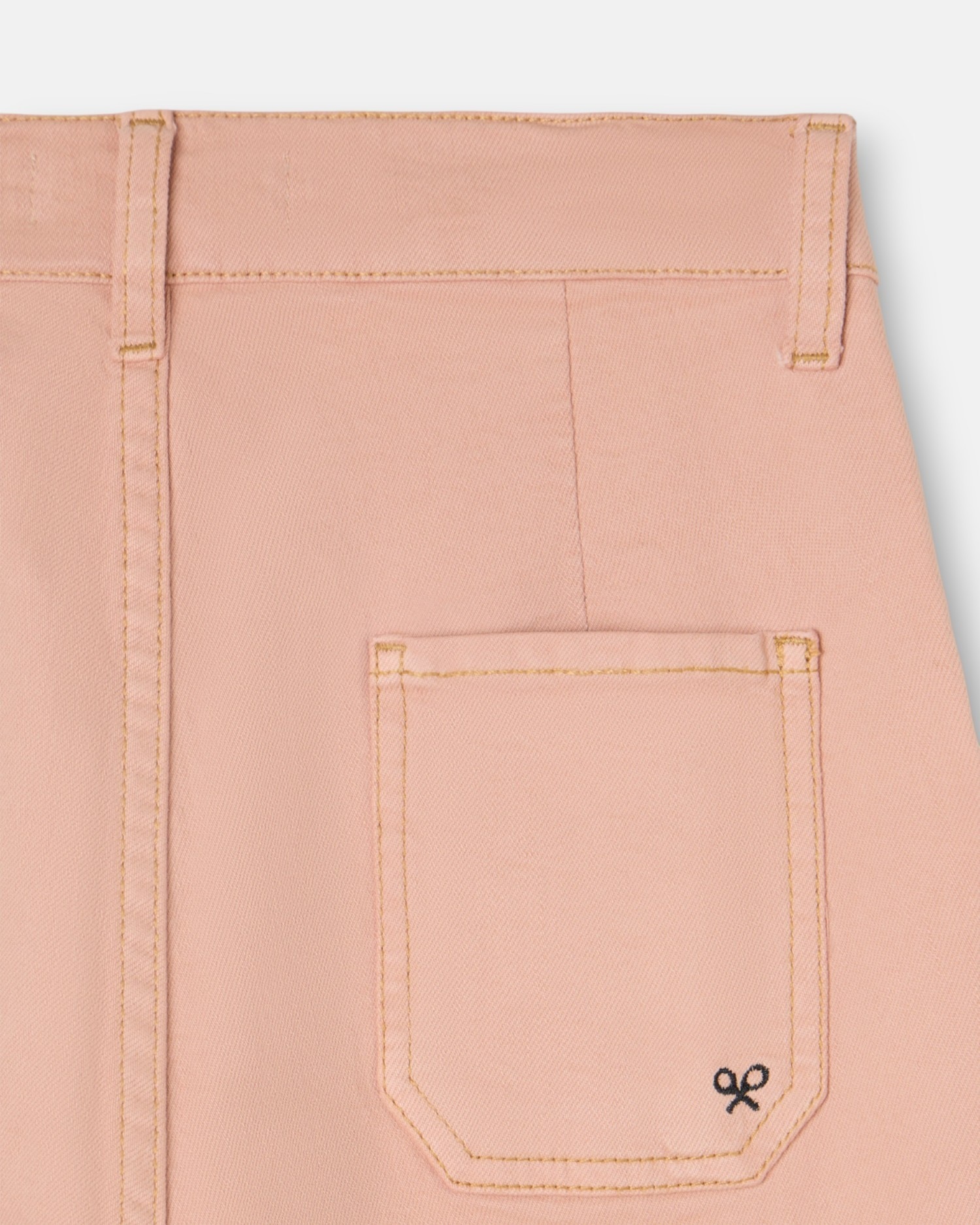 Jeans com Corte a Direito Denim Fivelas Coral-4