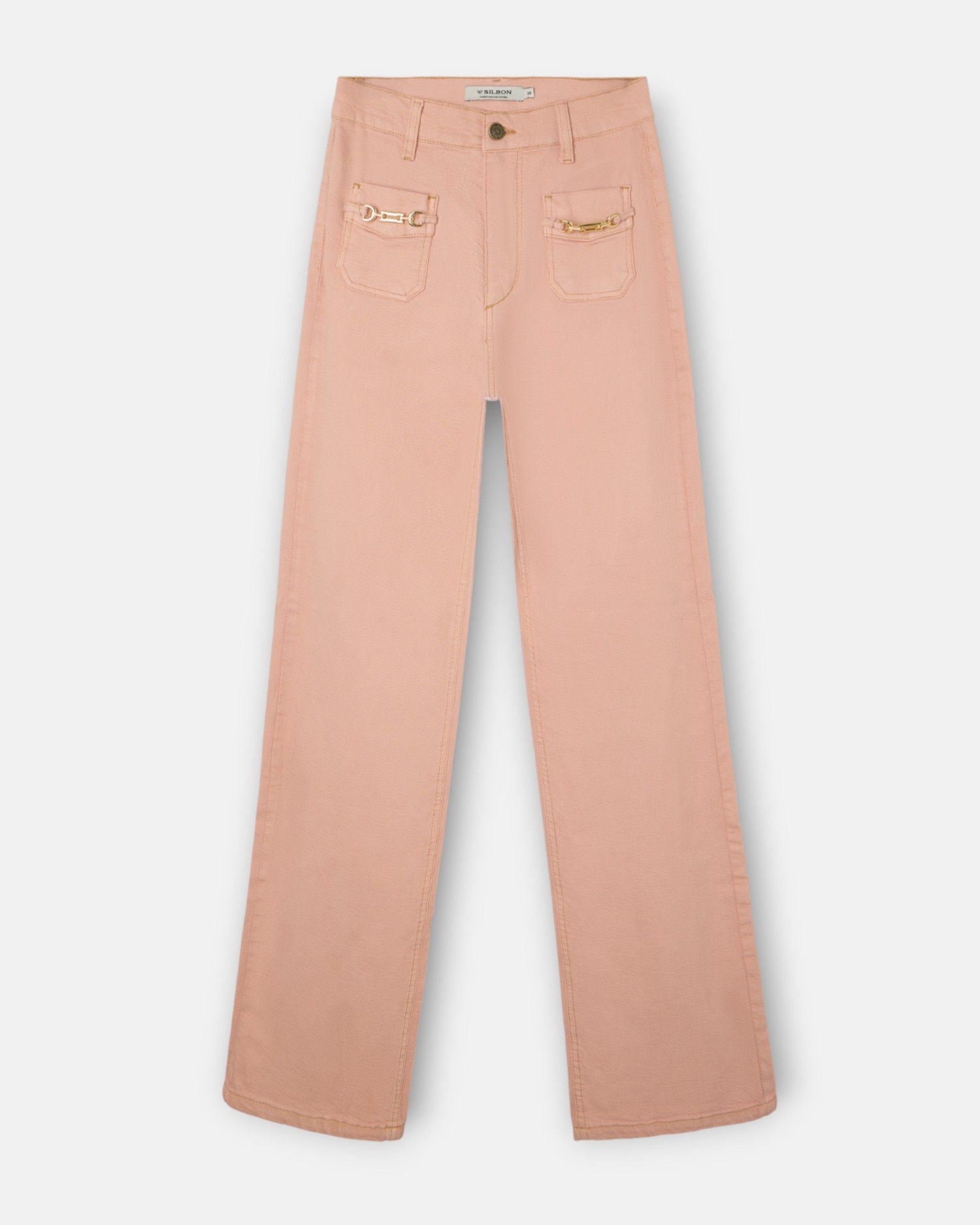 Imagem 0 de Jeans com Corte a Direito Denim Fivelas