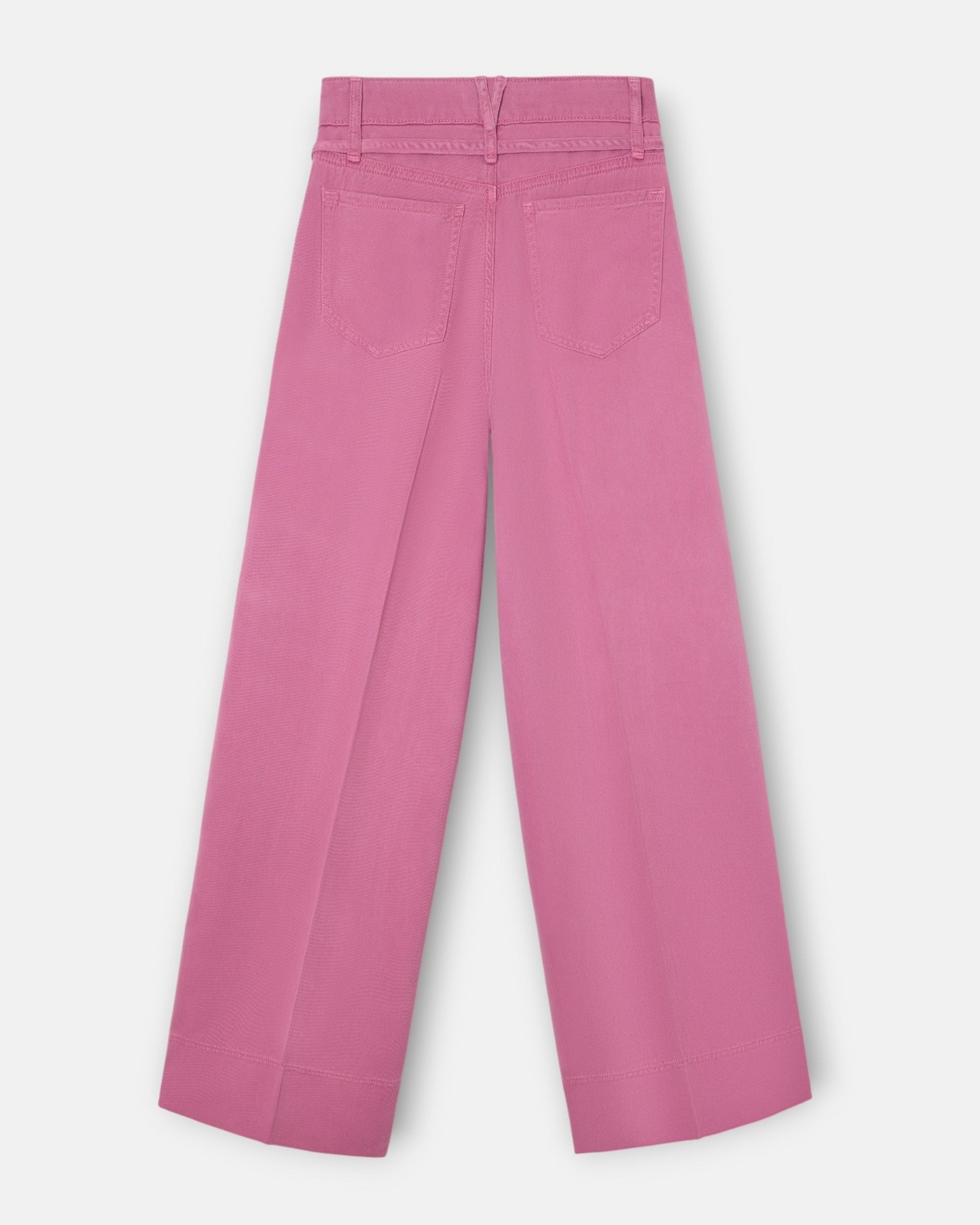Calças Denim com Cordão Framboesa Rosa-5