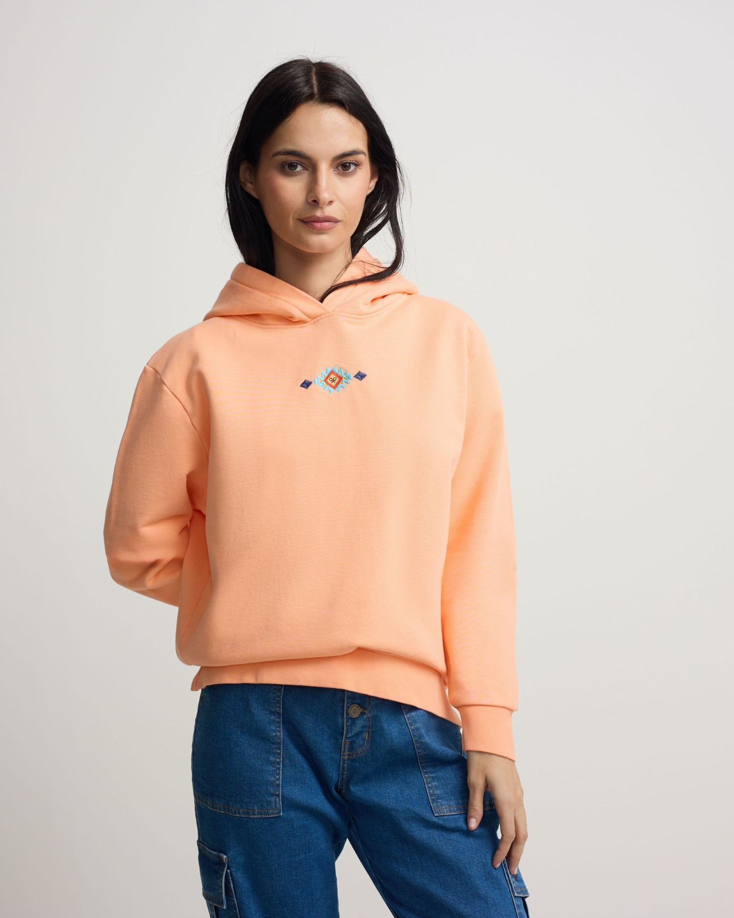 Imagem 0 de Sweatshirt com Capuz Raquete Étnica Laranja