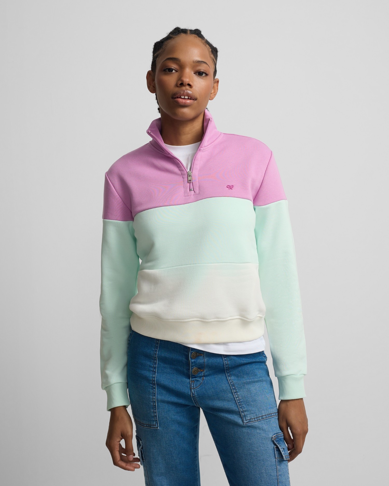 Imagem 0 de Sweatshirt Tricolor Roxo e Verde