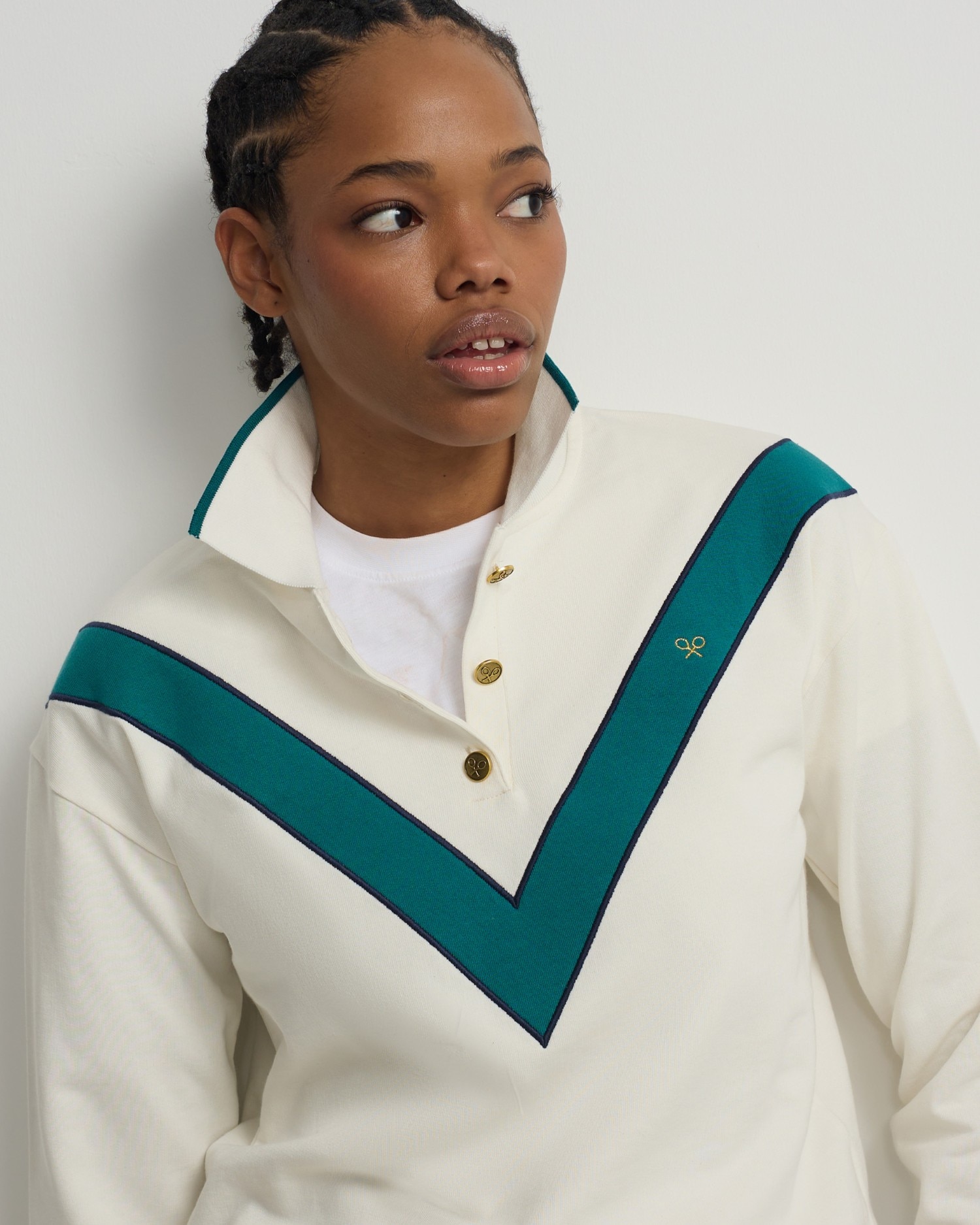 Imagem 0 de Sweat Retro Verde e Cru