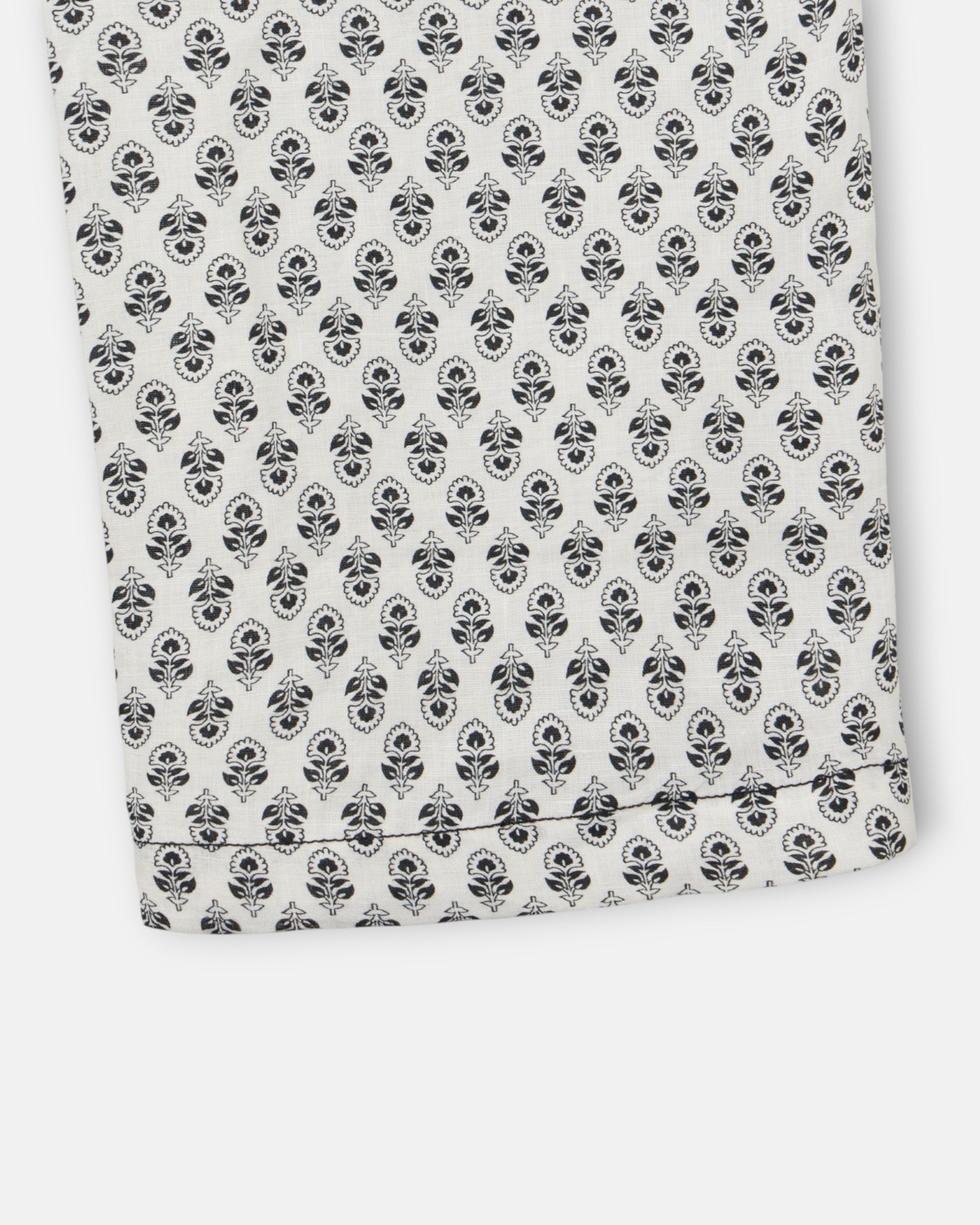 Macacão de Linho Estampado em Branco Branco / Preto-5