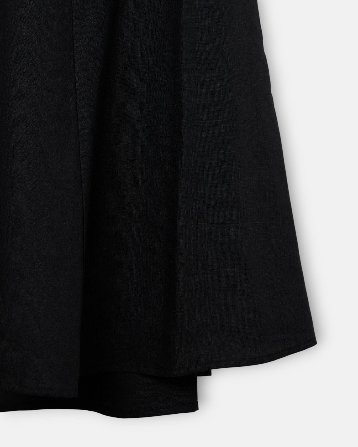 Vestido Comprido Fivela de Linho em Marinho Preto-4