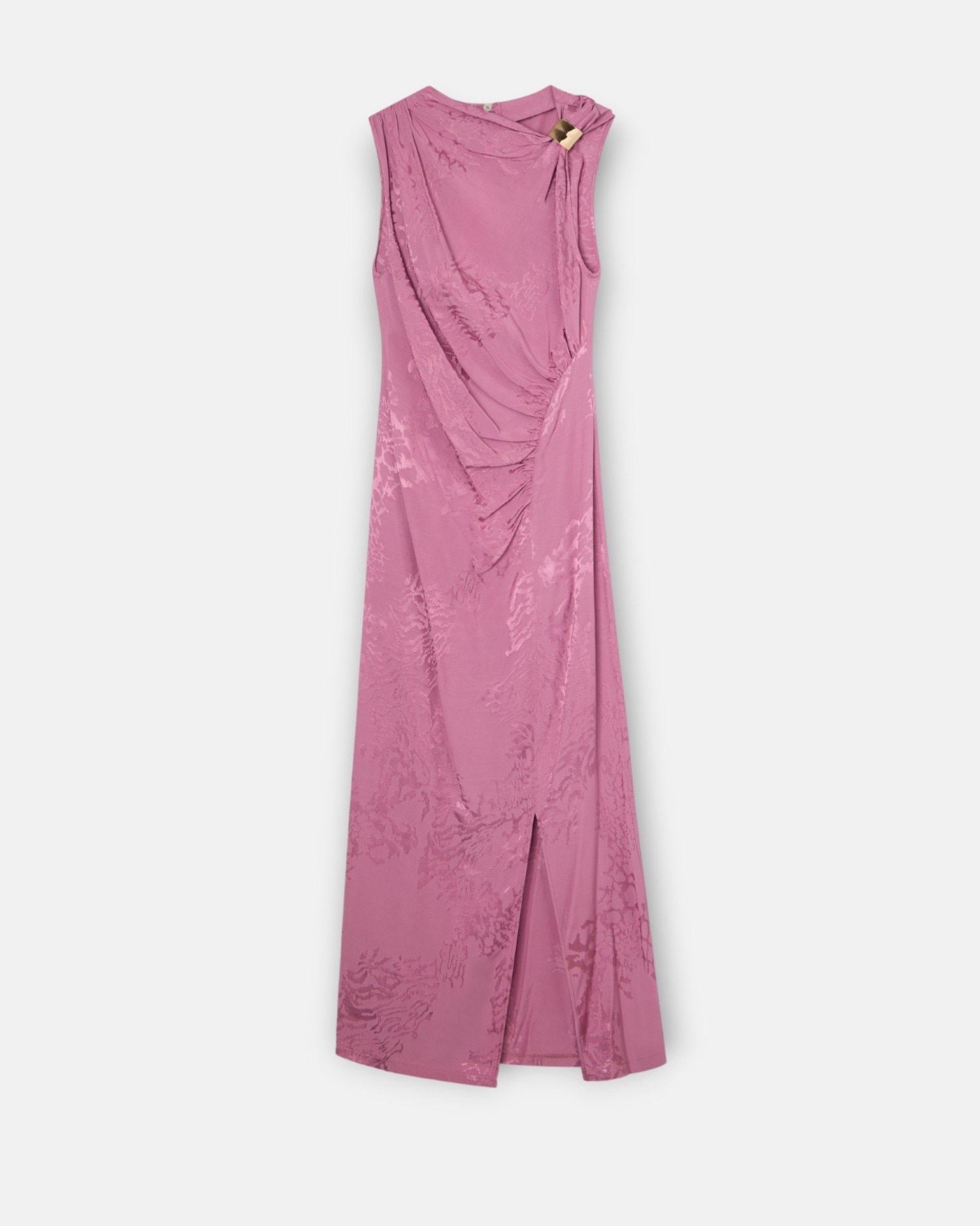 Vestido Midi Interior Jacquard Roxo Roxo-4