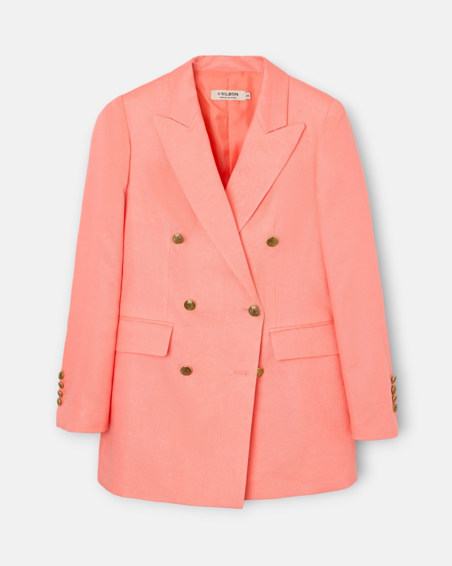 Blazer Clássico Cruzado Coral Coral-4