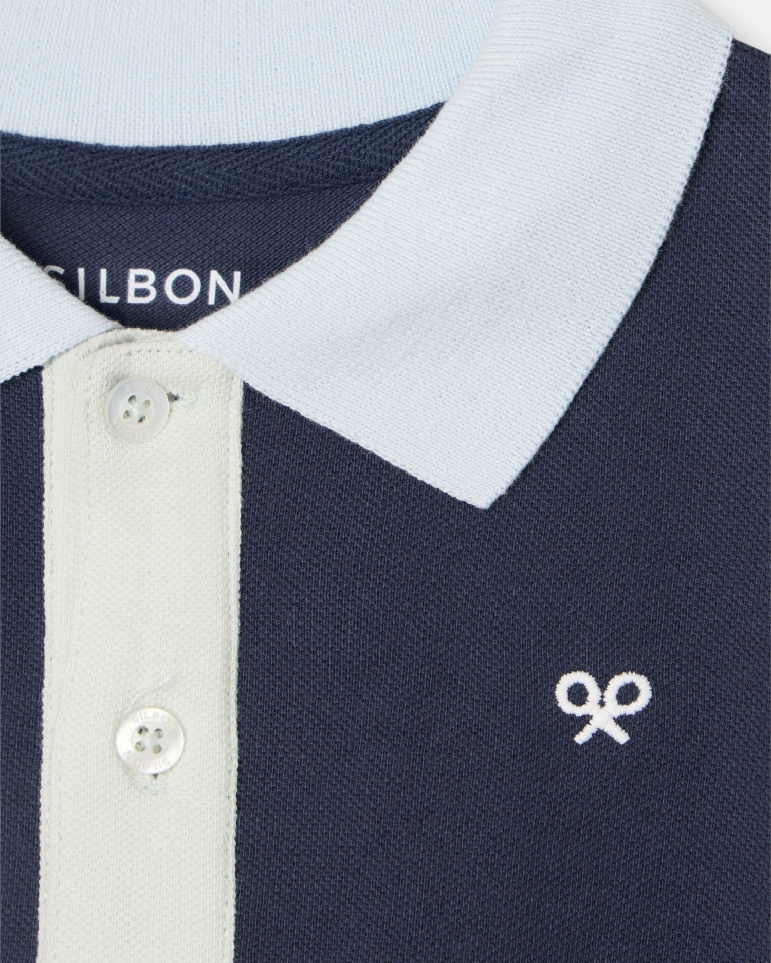 Polo Infantil com Rebordo Multicolor Silbon Azul-marinho-2