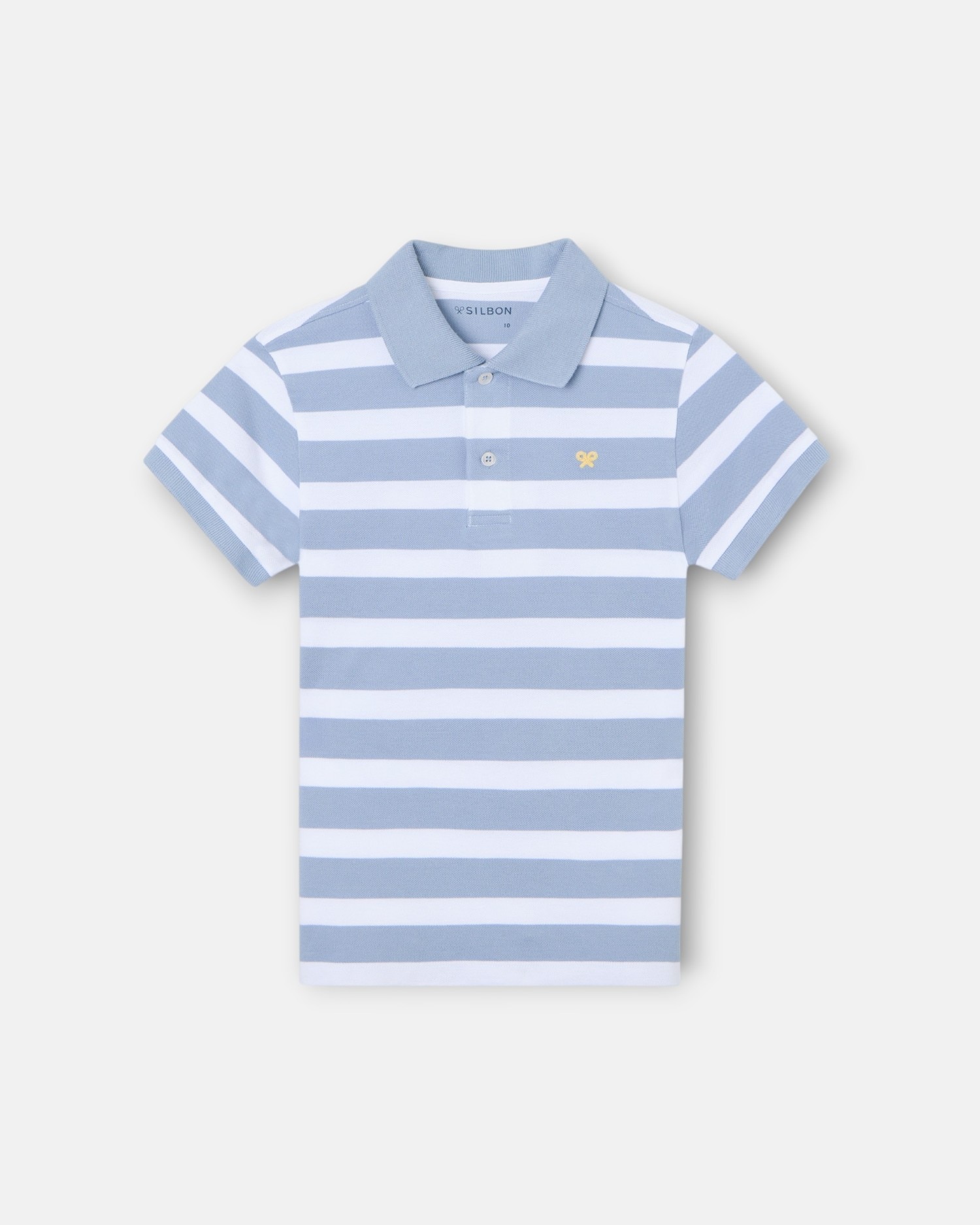 Imagem 0 de Polo Infantil Às Riscas em Branco