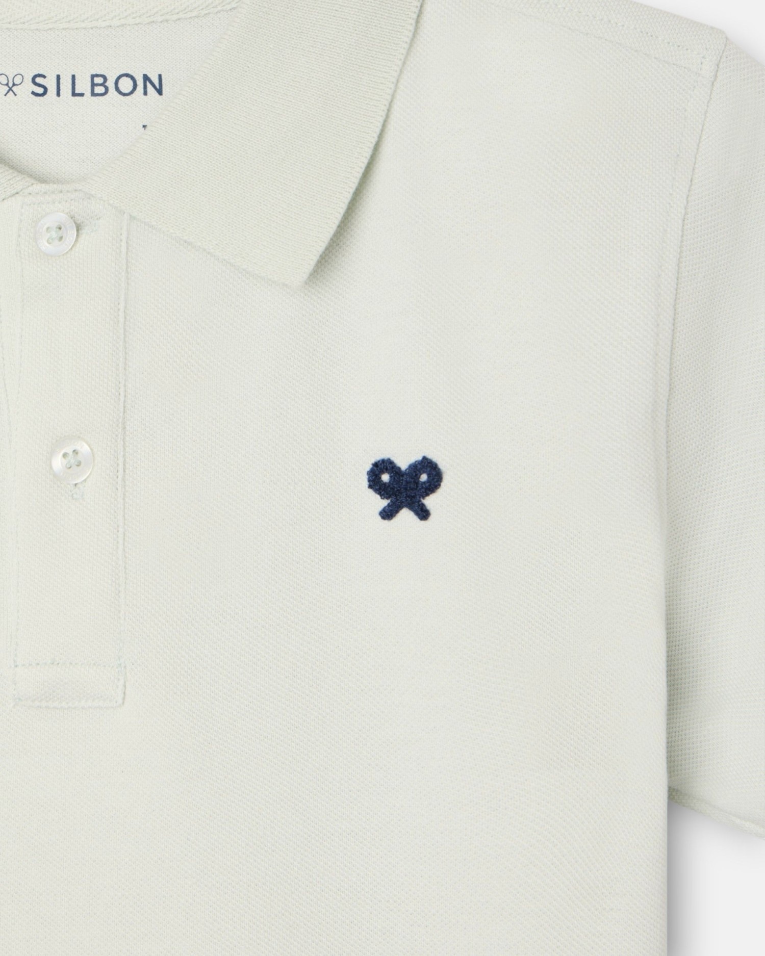 Polo Infantil Liso com Logo Rizo Verde-claro-2