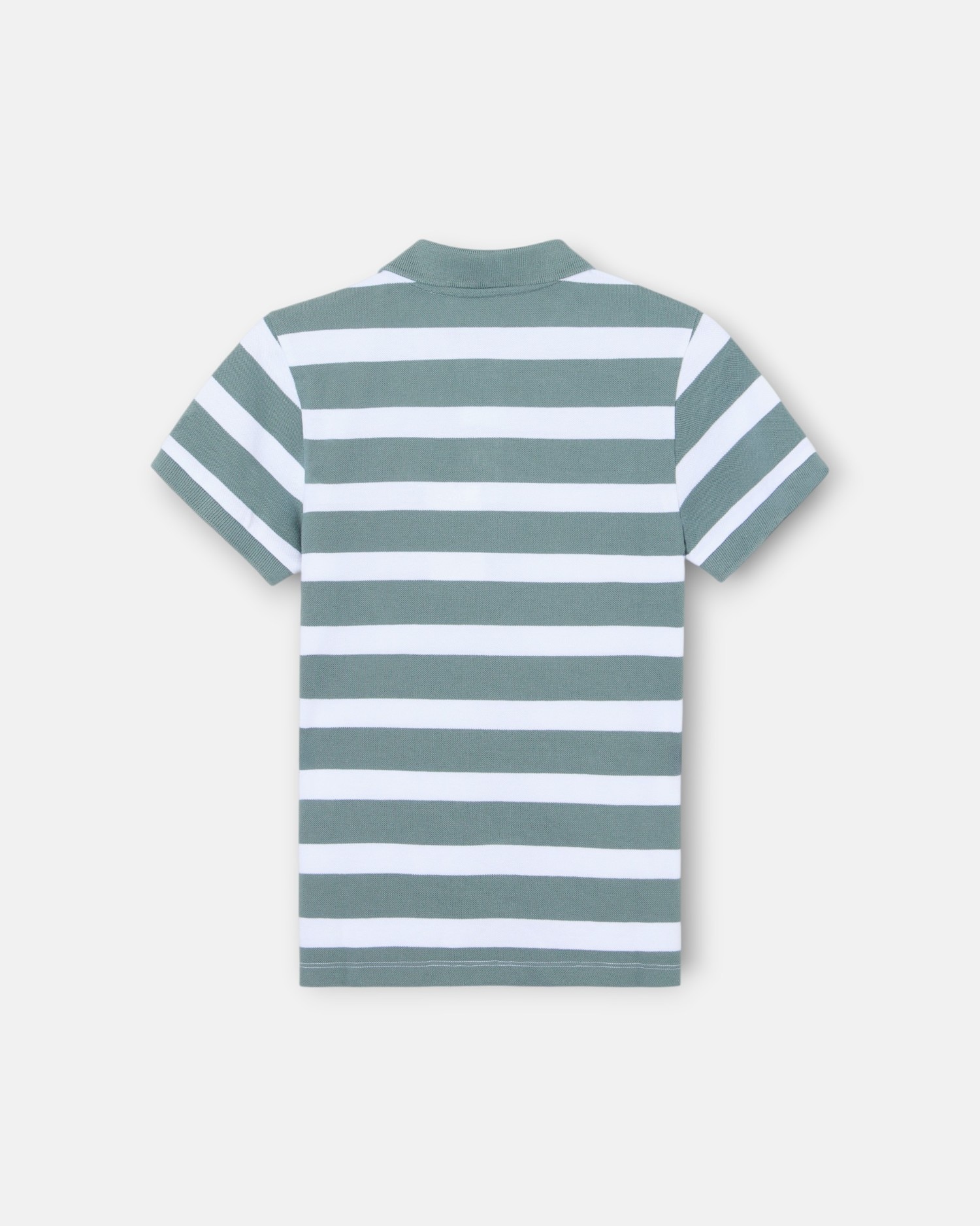 Polo Infantil Às Riscas em Branco Silbon Verde-3