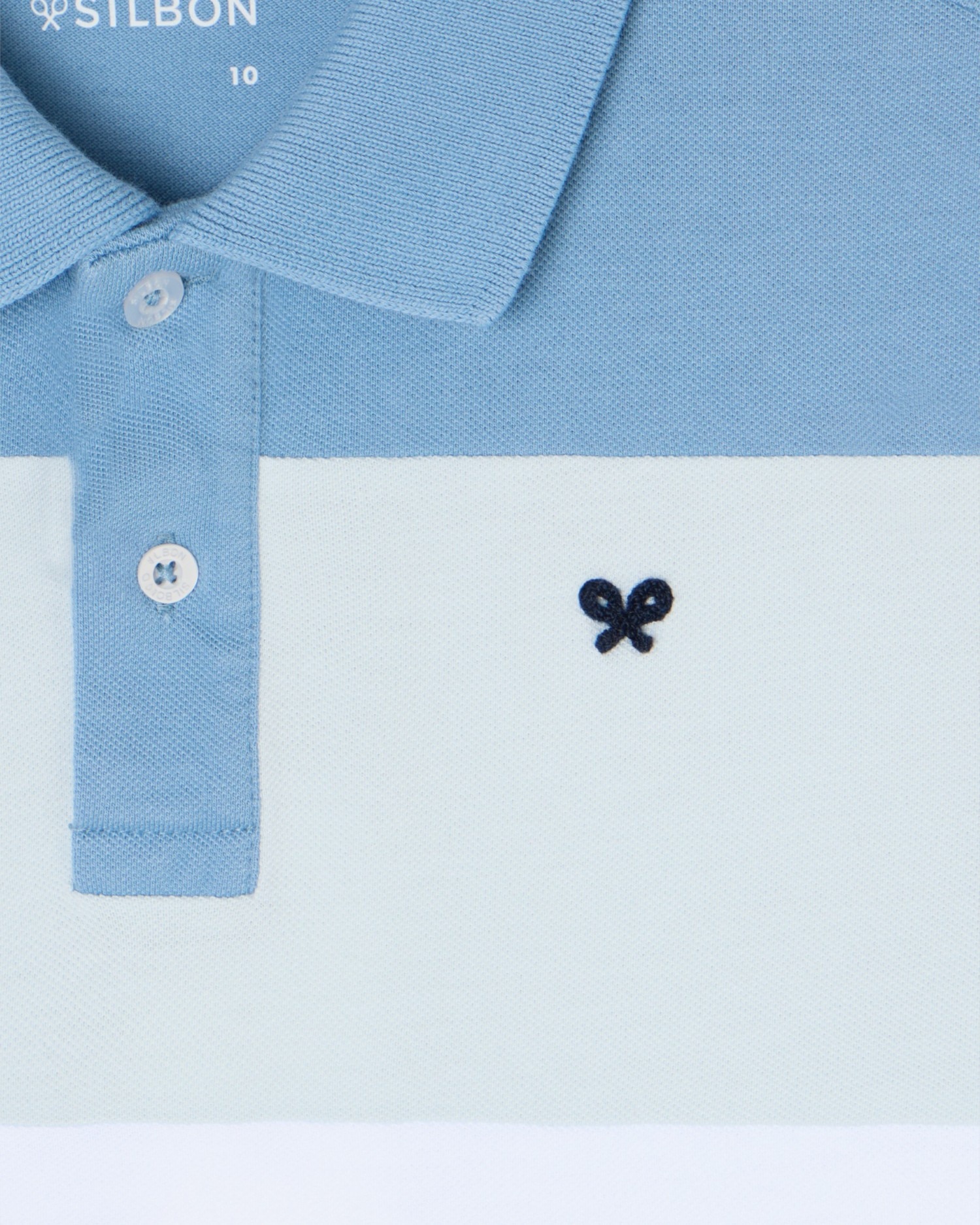 Polo Infantil Às Riscas Largas Multicolor Silbon Azul-2