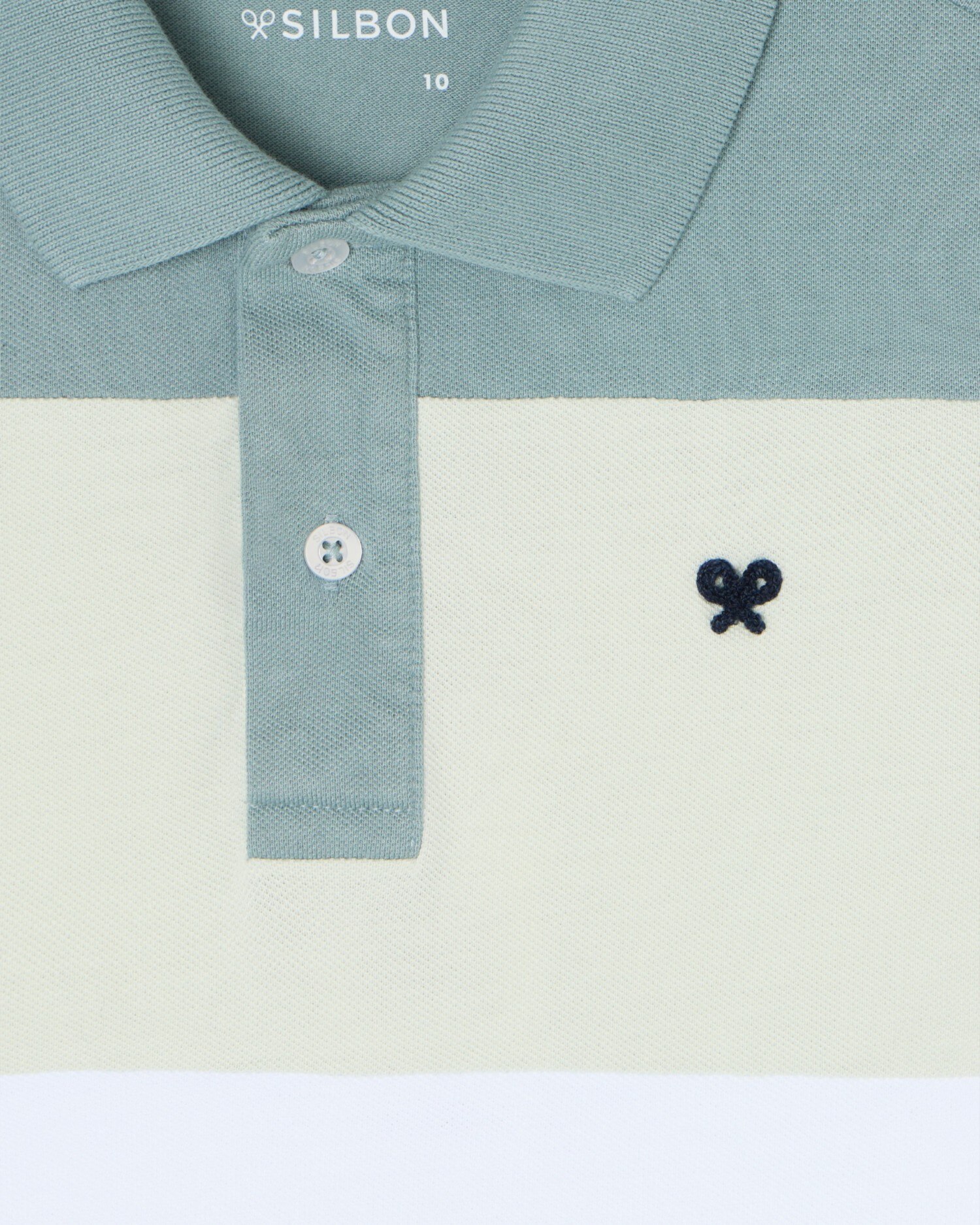 Polo Infantil Às Riscas Largas Multicolor Silbon Verde-2