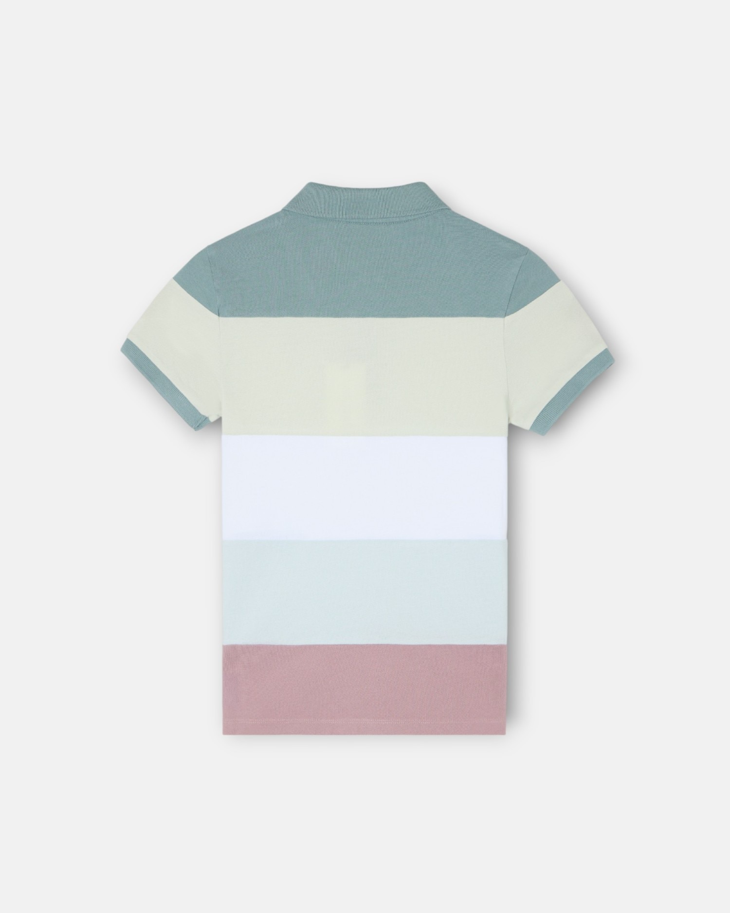 Polo Infantil Às Riscas Largas Multicolor Silbon Verde-3