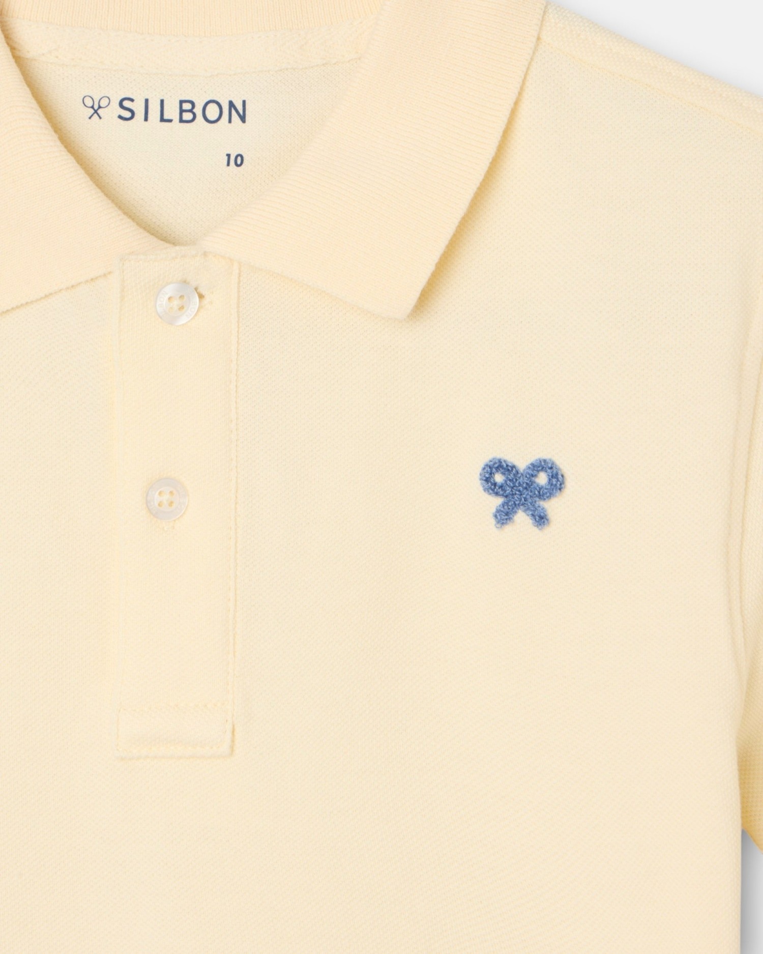 Polo Infantil Liso com Logo Rizo Silbon Amarelo-3