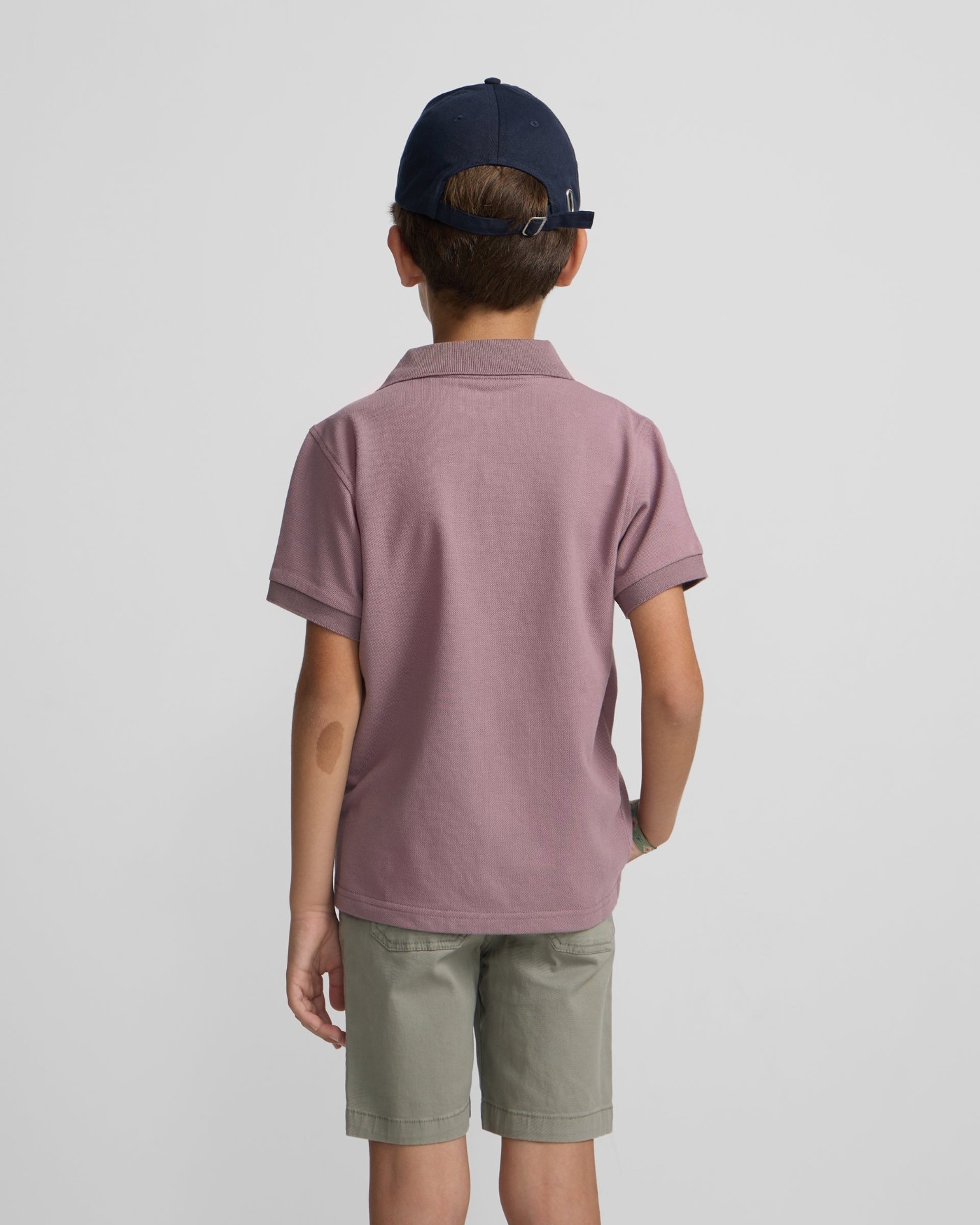 Polo Infantil Liso com Logo Rizo Silbon Bordeaux-2