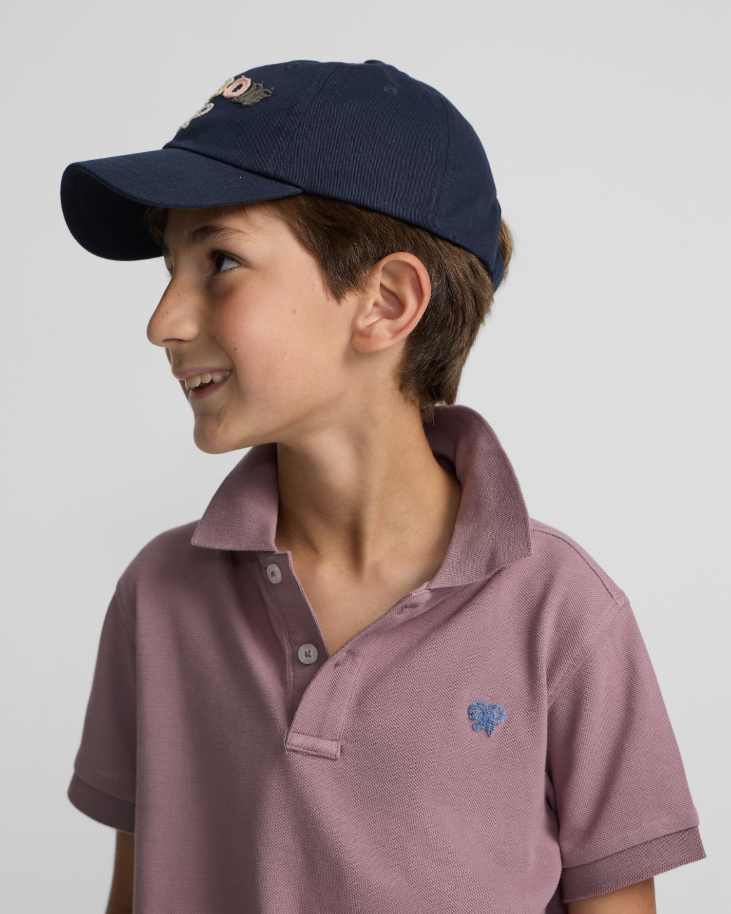 Polo Infantil Liso com Logo Rizo Silbon Bordeaux-3
