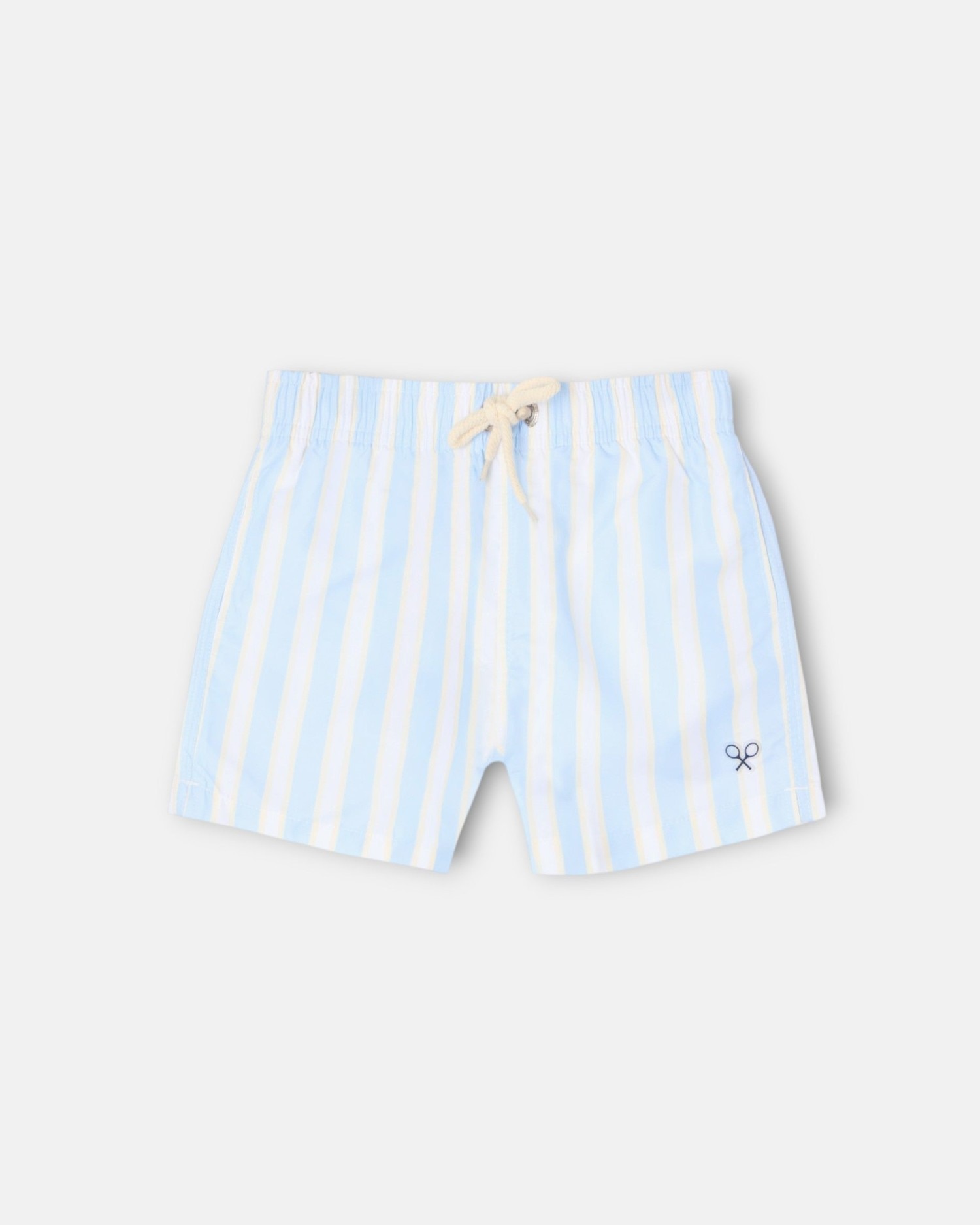 Fato de Banho Infantil Às Riscas Largas em Amarelo e Azul Silbon Azul-4