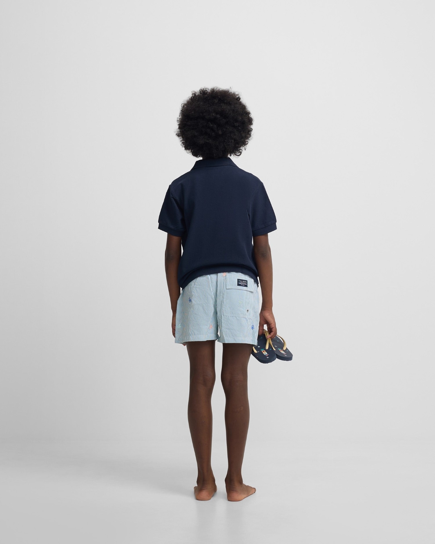 Fato de Banho Infantil Às Riscas Multiraquetes Silbon Verde-2