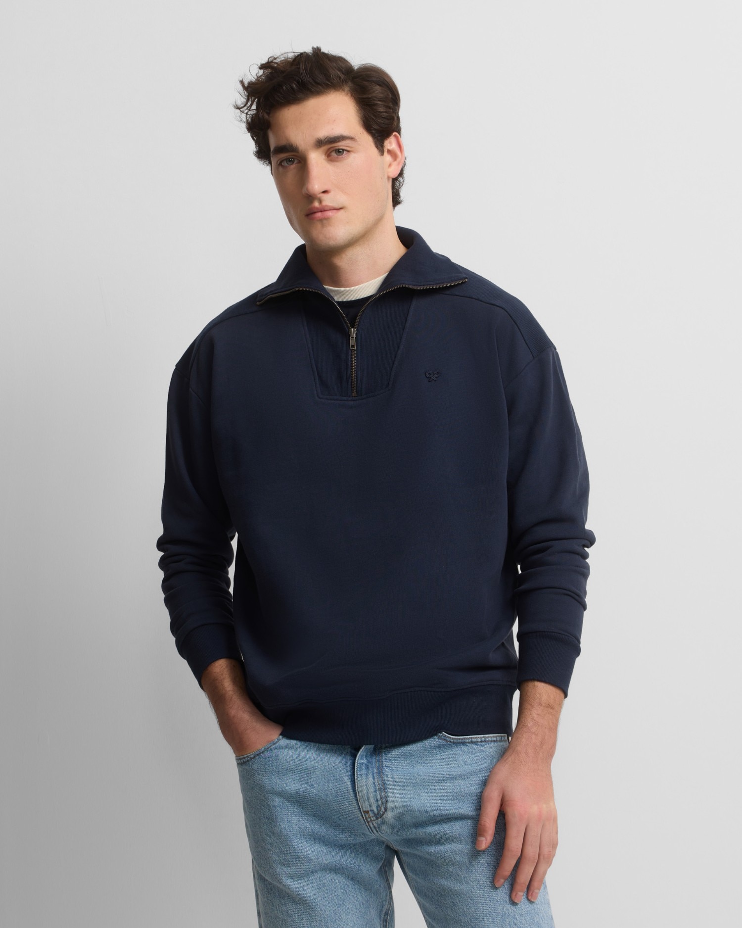 Sweatshirt com Fecho Zip Médio Cruise Azul-marinho Azul-marinho-1