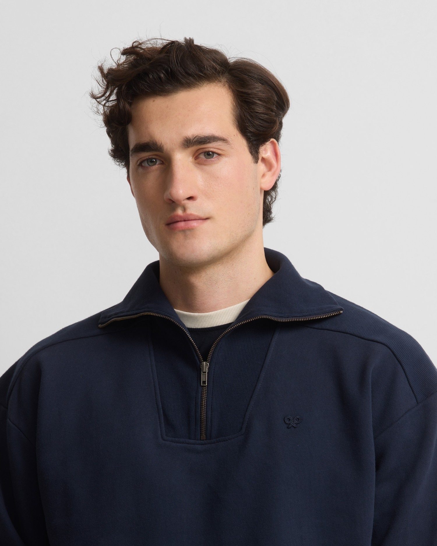 Sweatshirt com Fecho Zip Médio Cruise Azul-marinho Azul-marinho-3